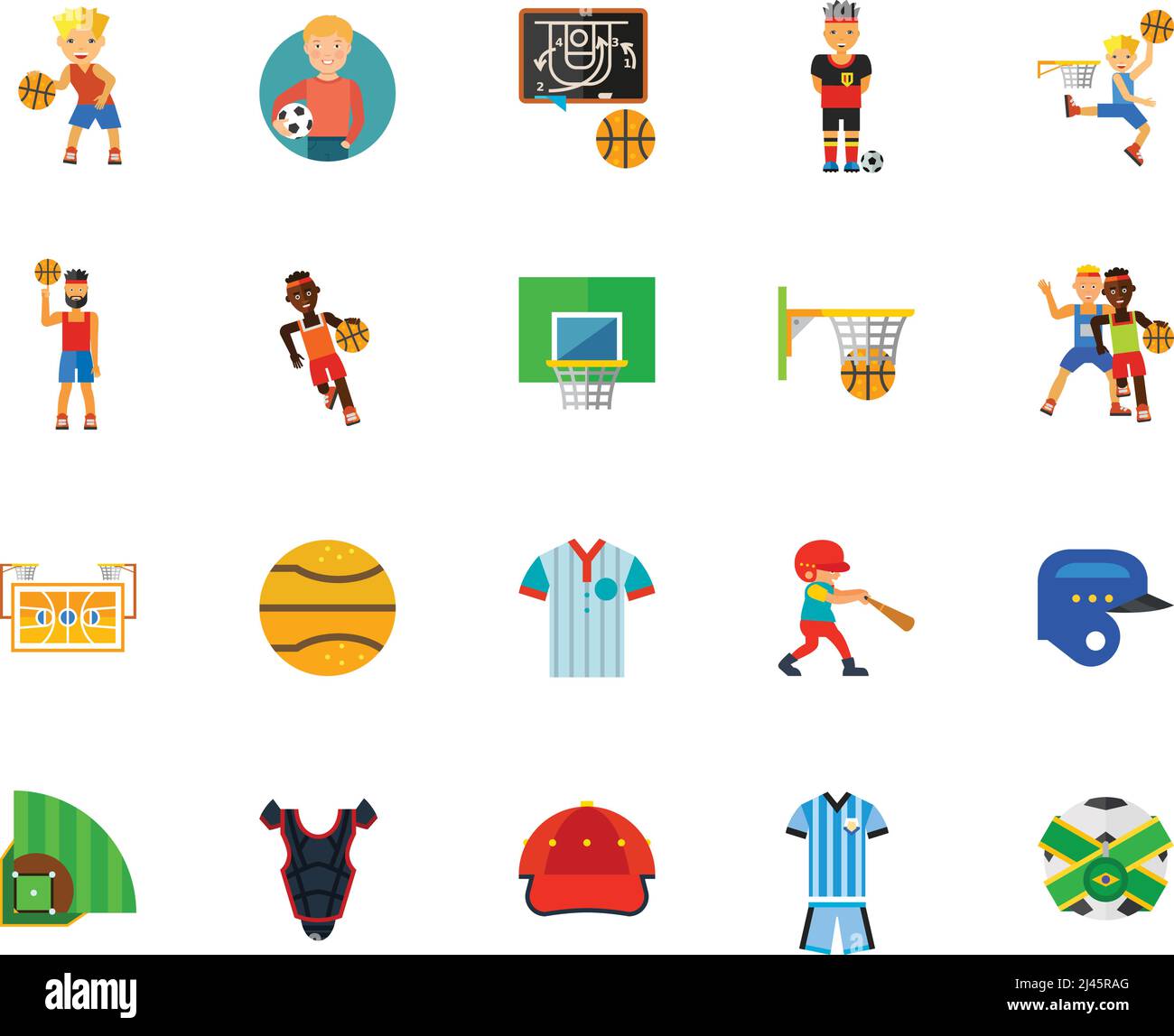 Ball games icon set. Can be used for topics like sport, competition, match, hobby, leisure Stock Vector