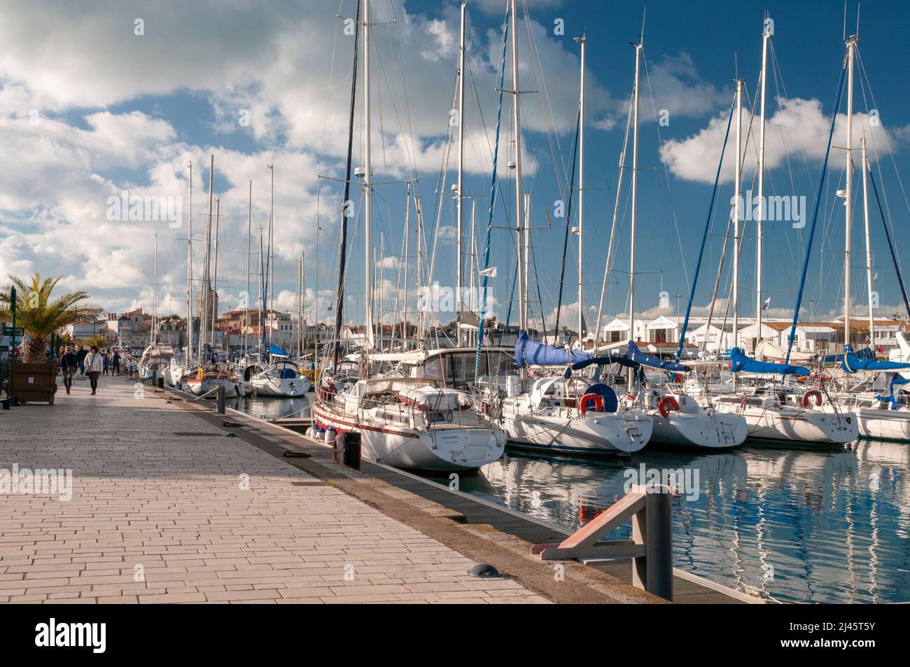 The harbour with sailing boats, Les Sables d’Olonne resort, Vendee (85), Pays de la Loire region, France Stock Photo