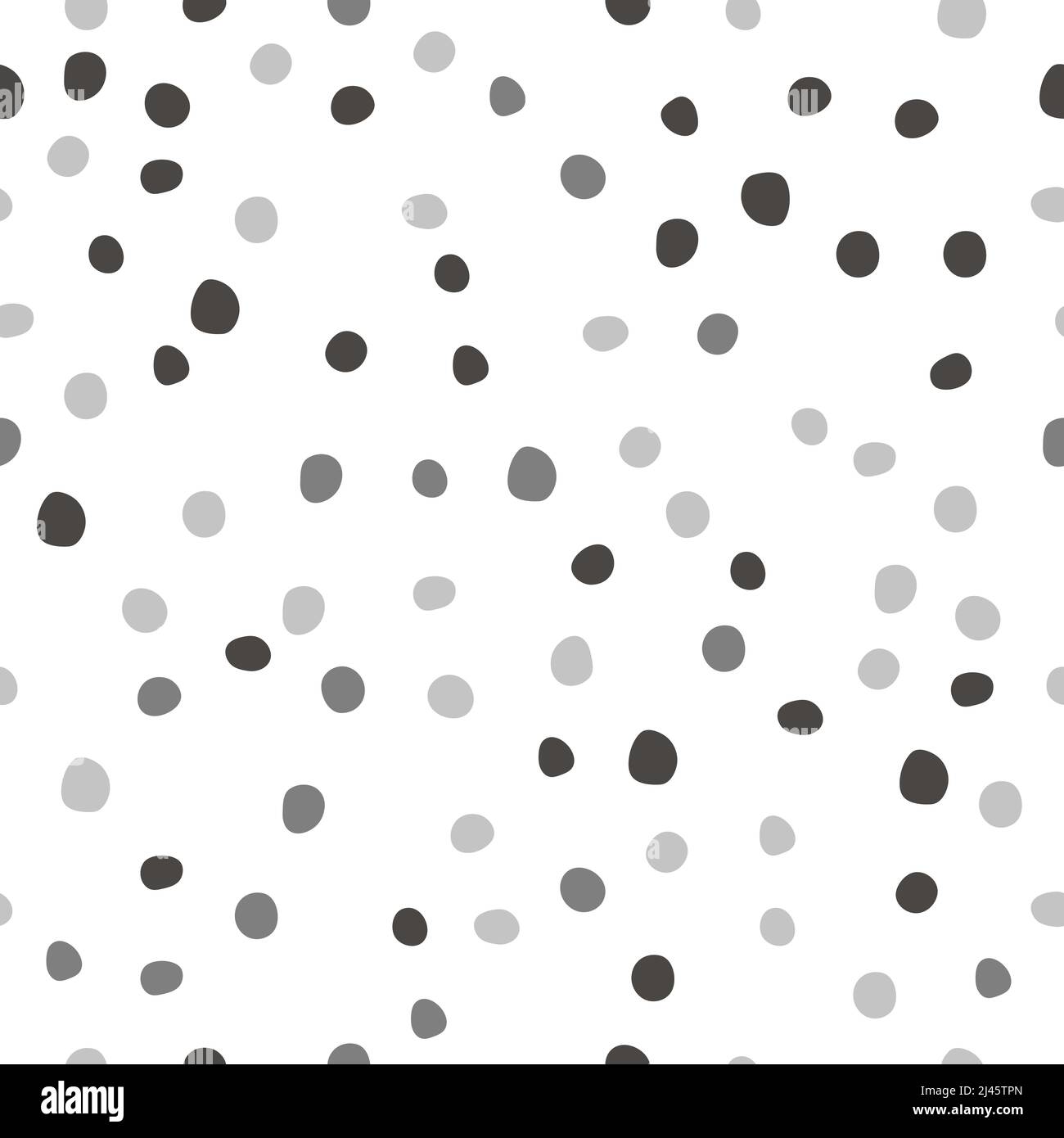 Polka dot seamless pattern with round hand drawn shapes. Baby vector ...