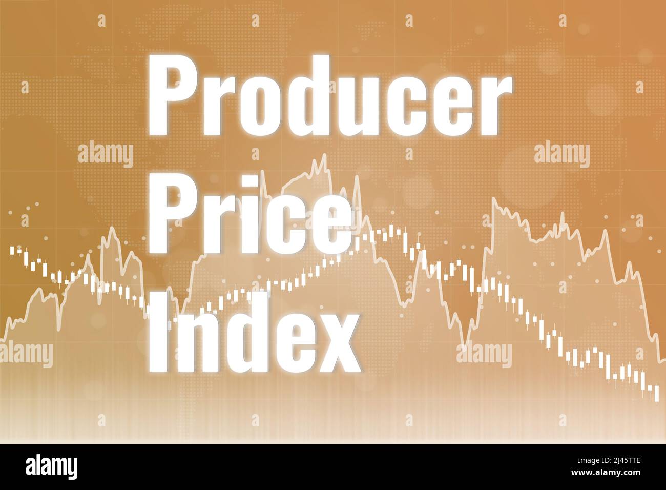 Words PPI (Producer Price Index) on yellow finance background. Global