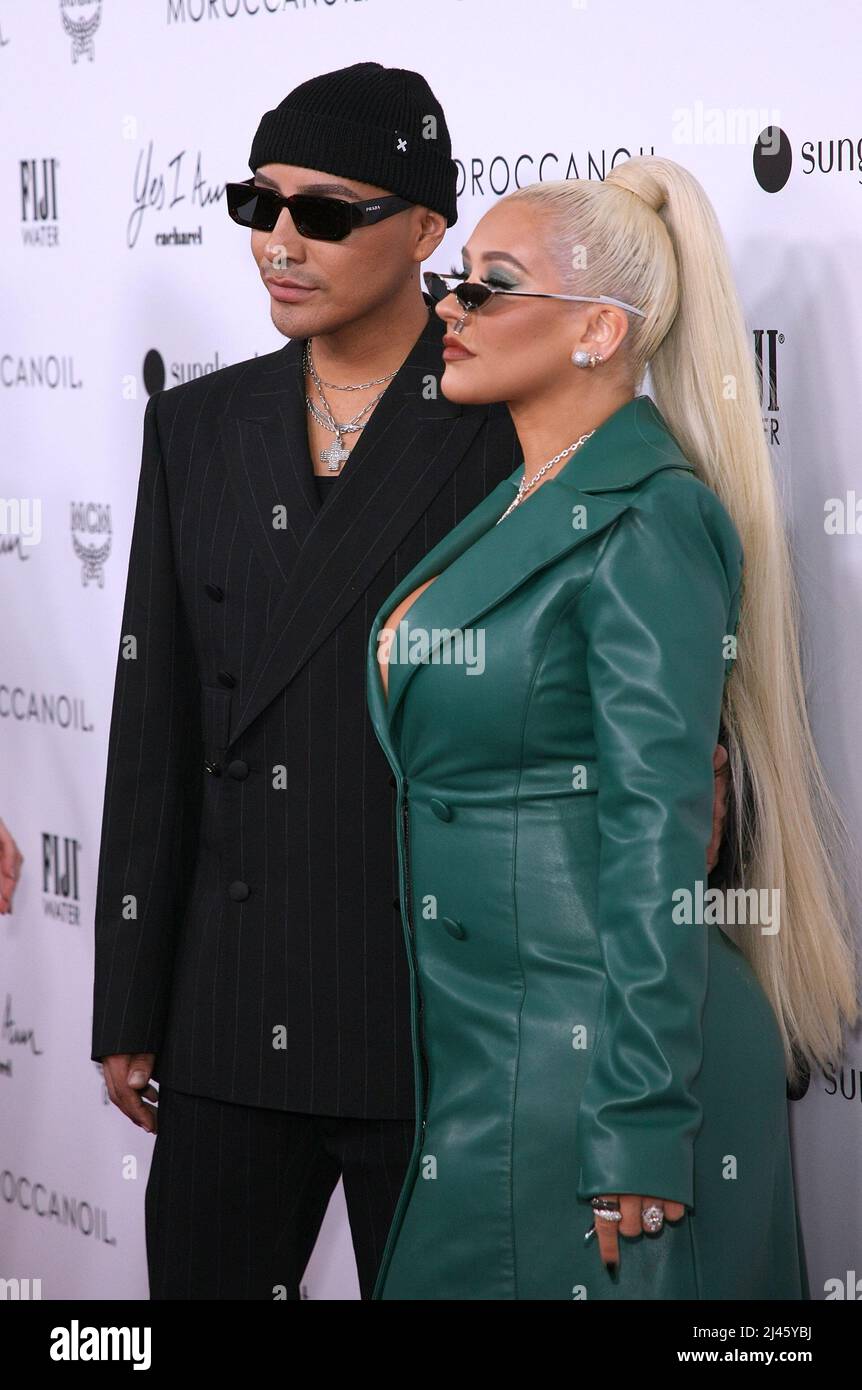Etienne Ortega and Christina Aguilera attend The Daily Front Row's 6th
