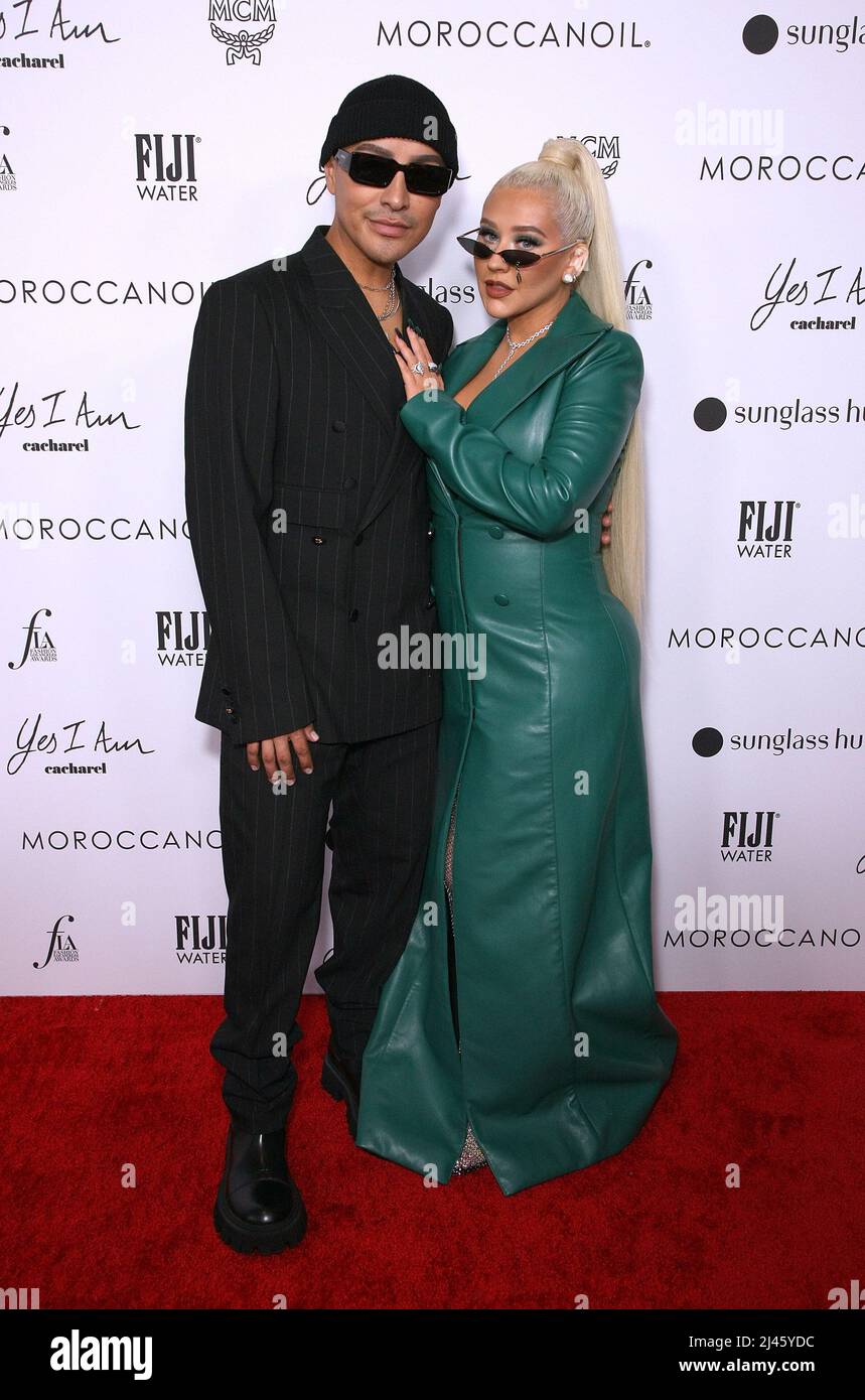 Etienne Ortega and Christina Aguilera attend The Daily Front Row's 6th