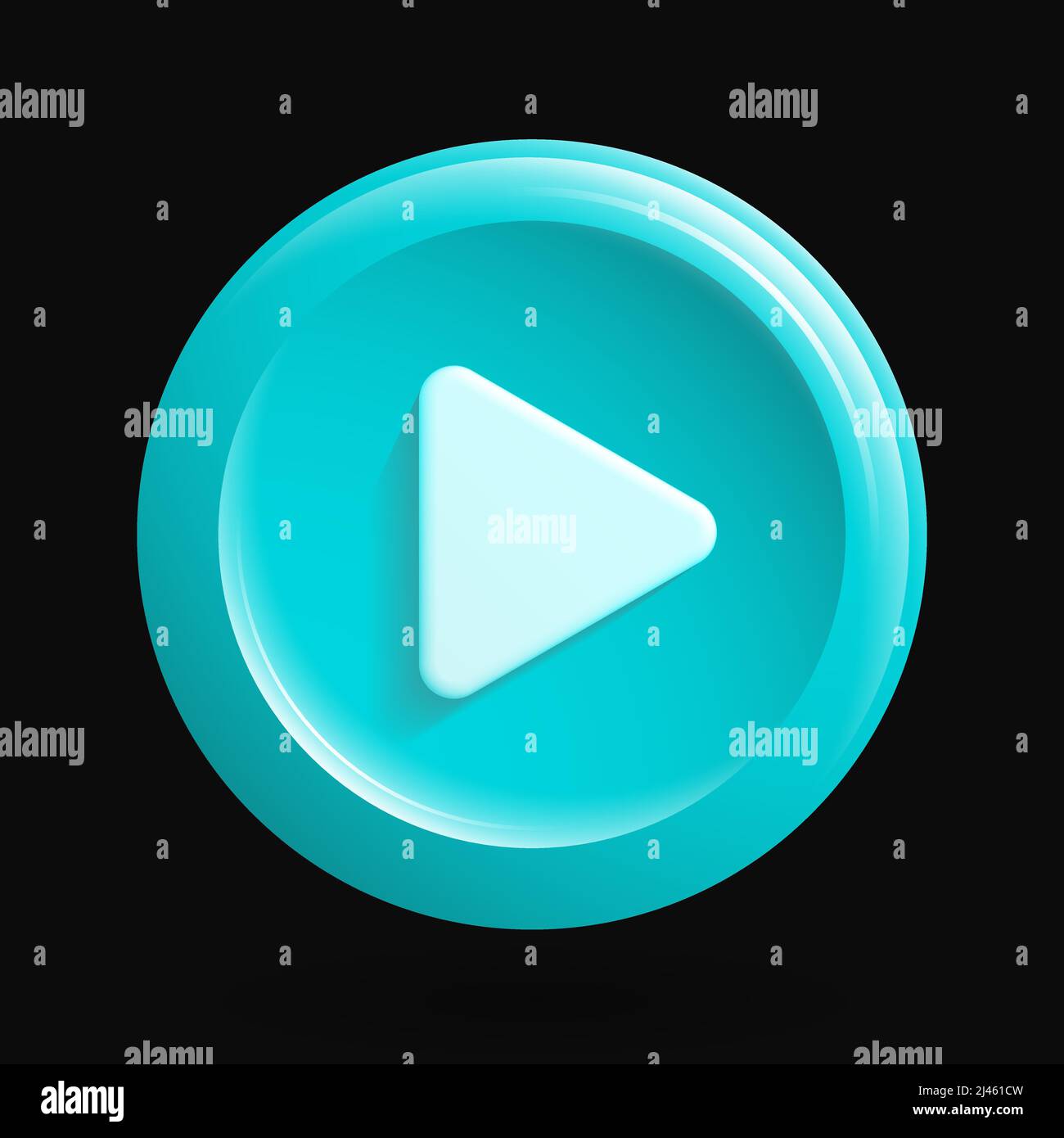 Play Icon. Blue Round Element. Vector illustration Stock Vector