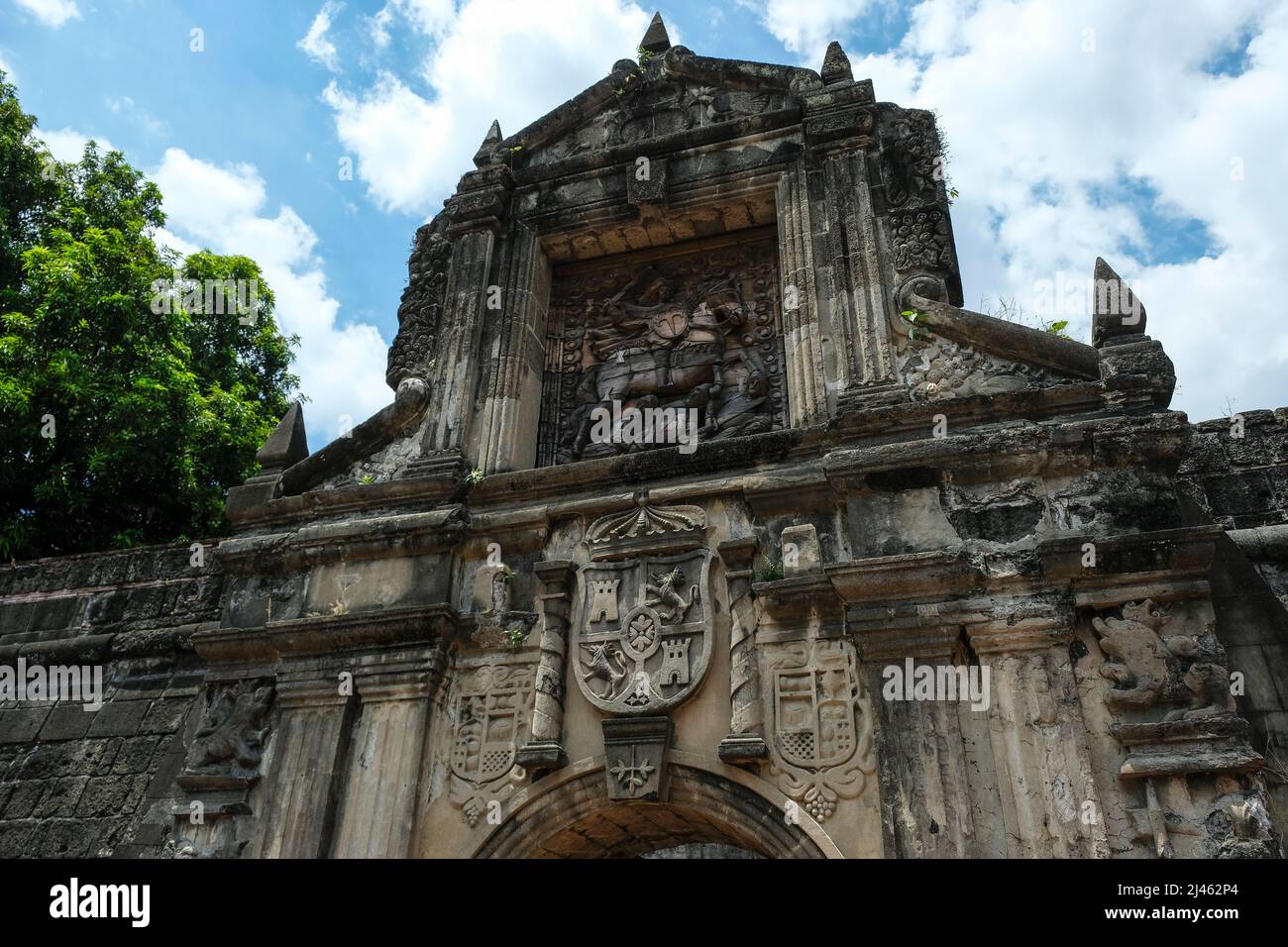 Fort Santiago Gate in Intramuros, Manila, Philippines. The defense fortress is located in Intramuros, the walled city of Manila. Stock Photo