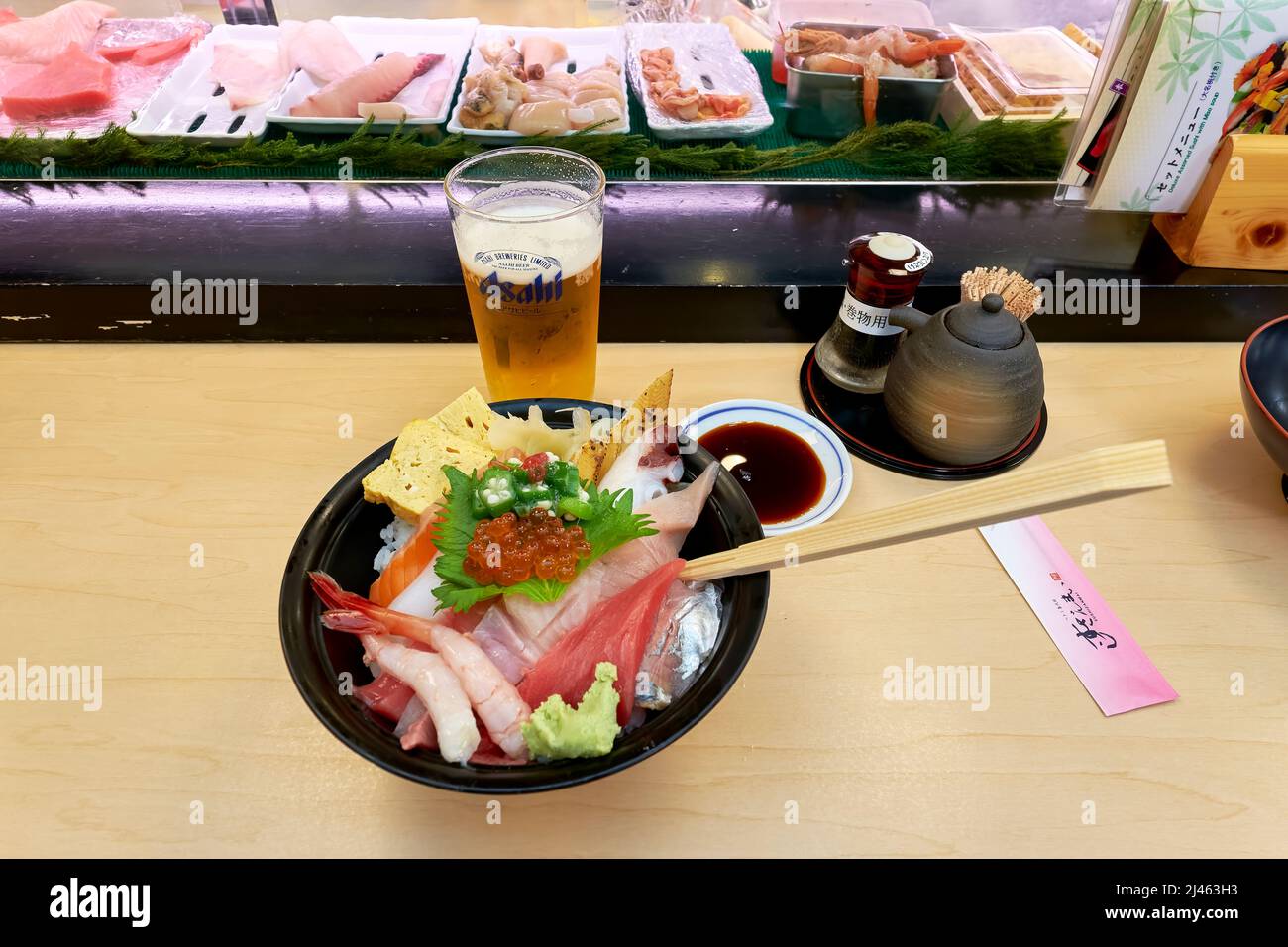 Japan. Tokyo. Sushi bar in Shibuya district Stock Photo