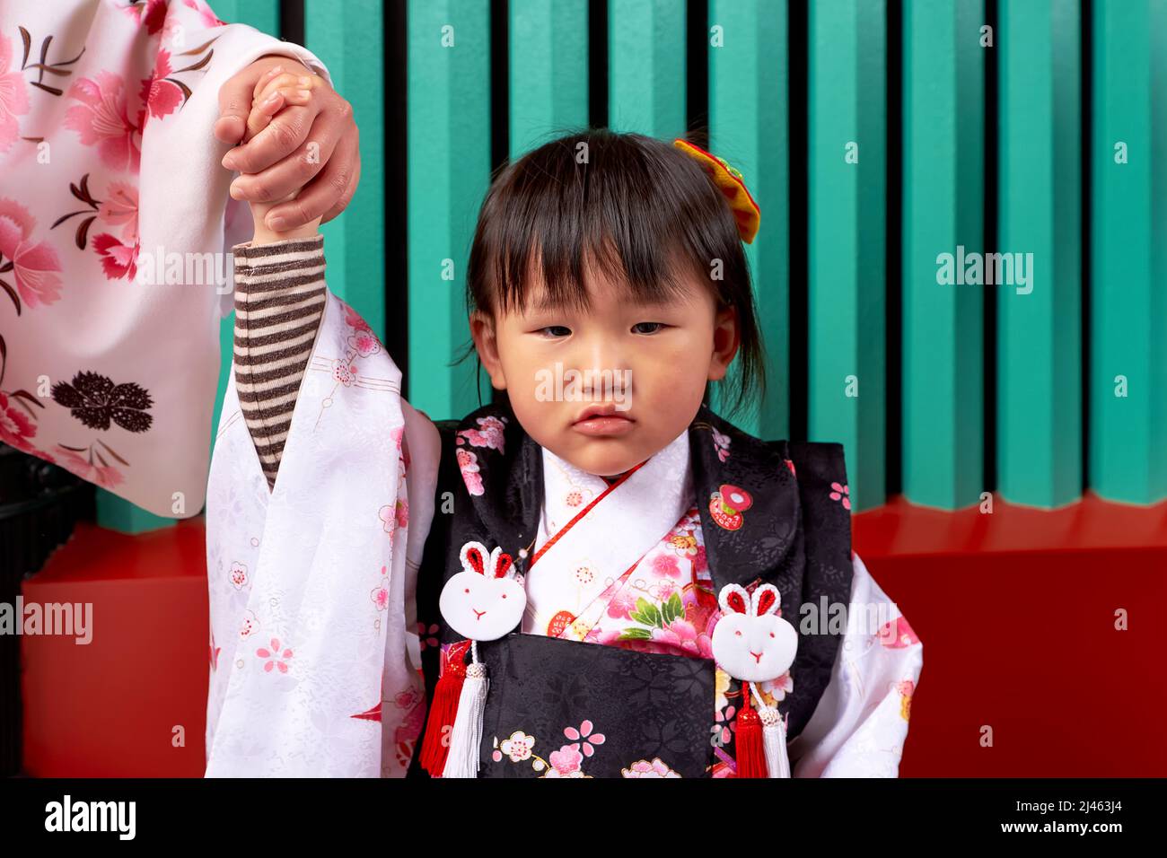 Japan. Tokyo. Portrait of a lovely japanese kid in Asakusa Stock Photo