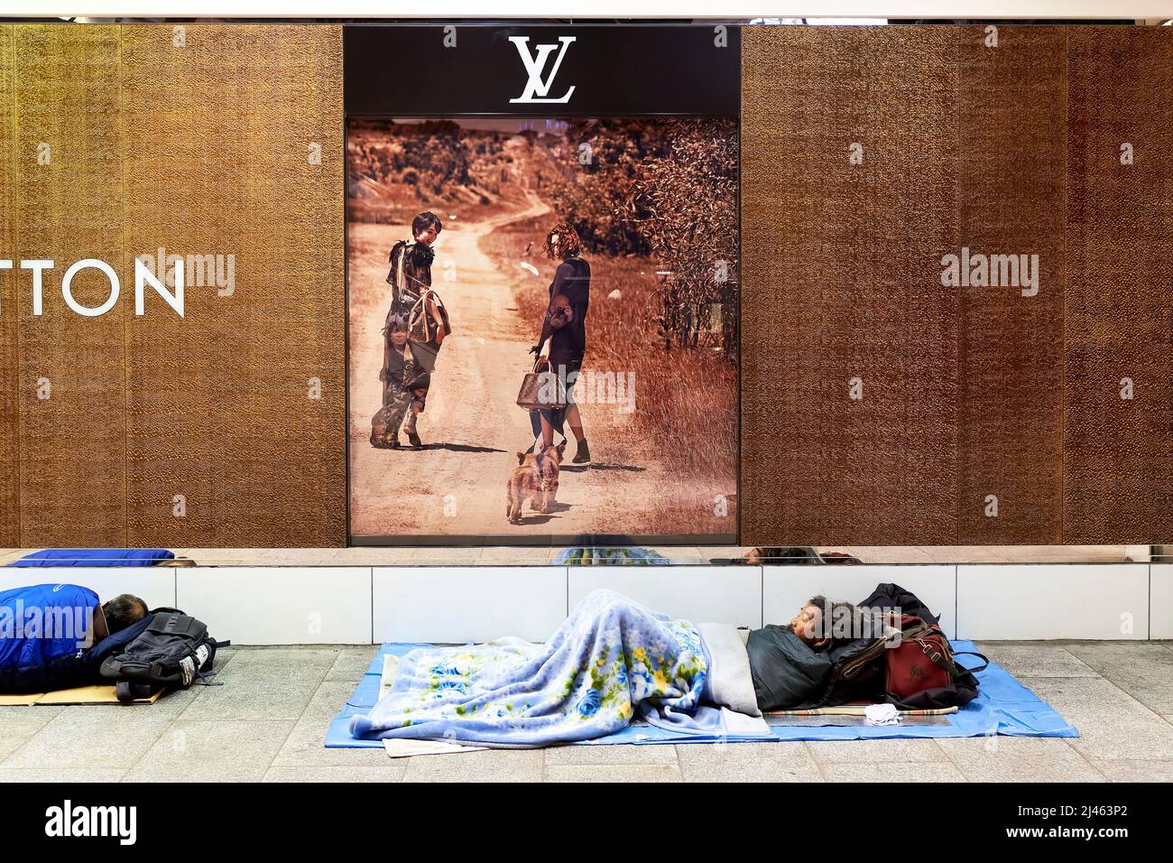 Japan. Tokyo. A homeless in Asakusa Stock Photo