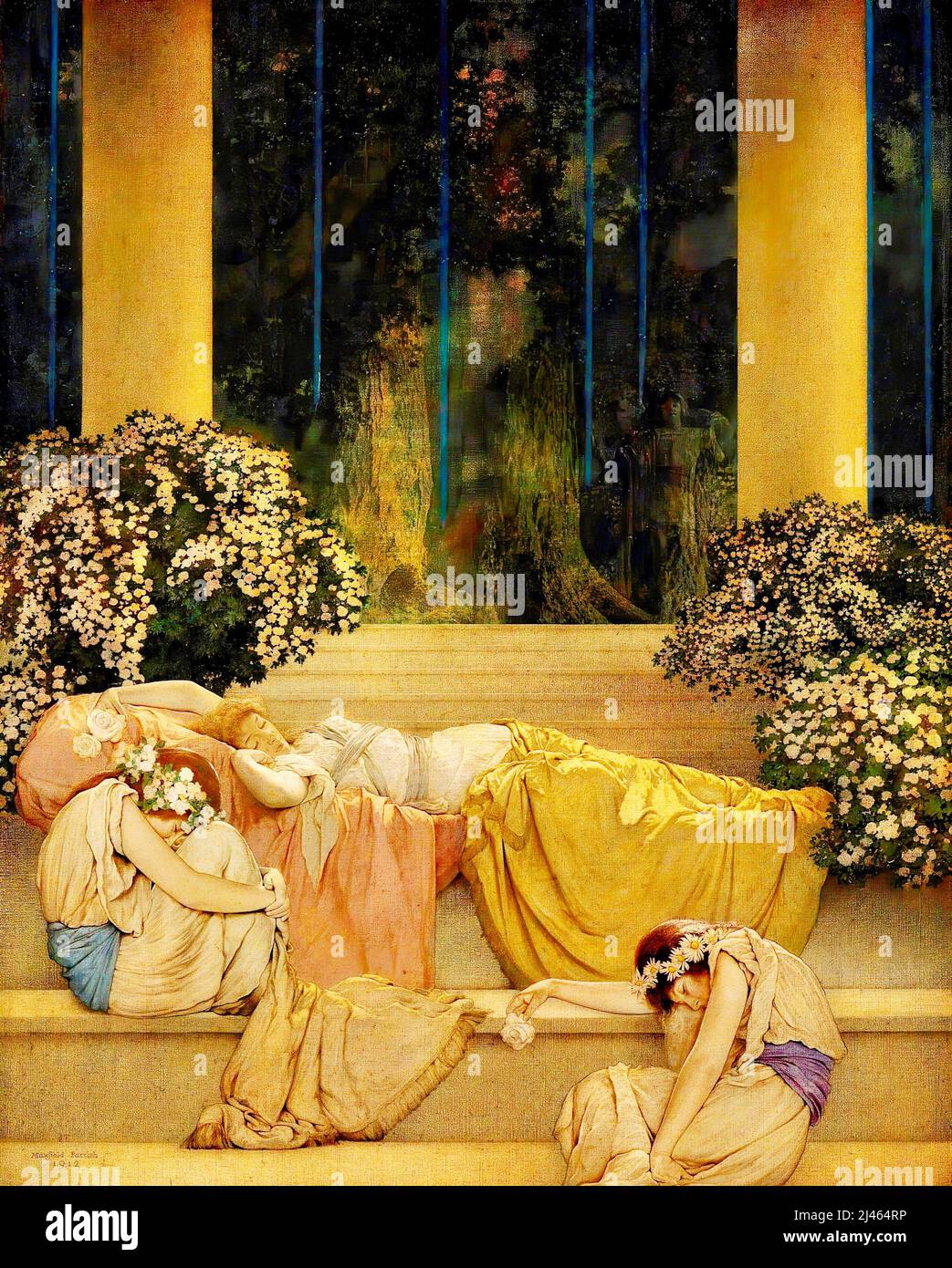 Maxfield Parrish - Sleeping Beauty in the Wood - 1912 Stock Photo