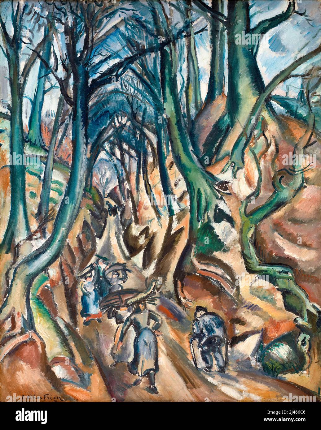 Othon Friesz, The Sunken Road in Winter, painting in oil on canvas, 1913 Stock Photo