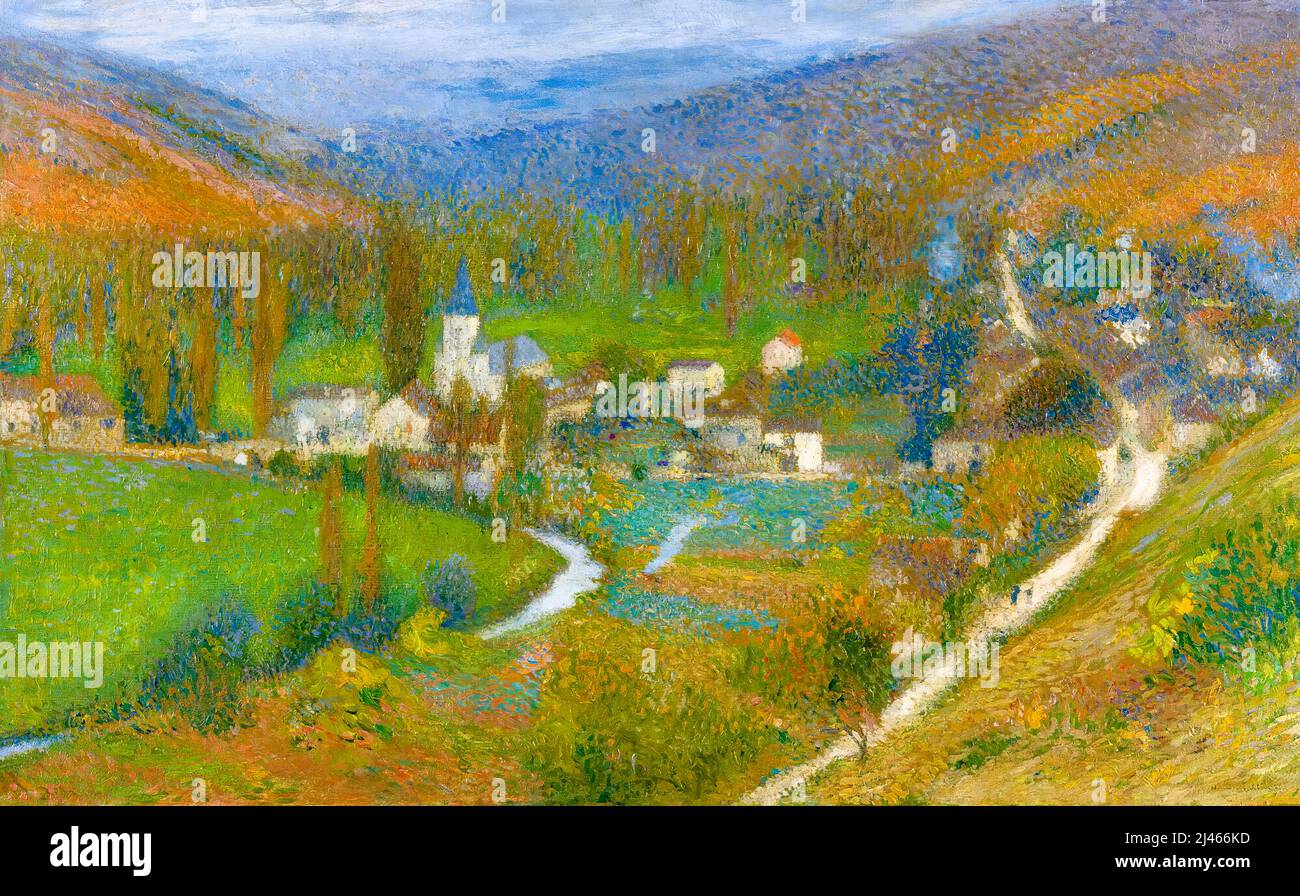 Henri Martin, Vue Generale De Labastide-Du-Vert Du Haut Du Parc De Marquayrol, landscape painting circa 1905 Stock Photo