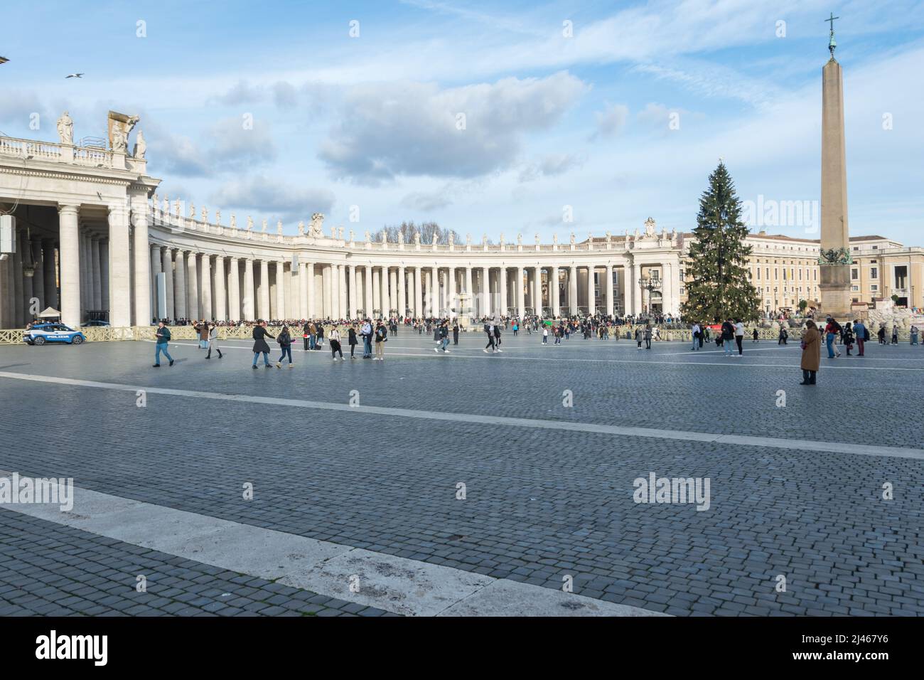 Saint Peter's Square by Christmas, Vatican, Italy Stock Photo