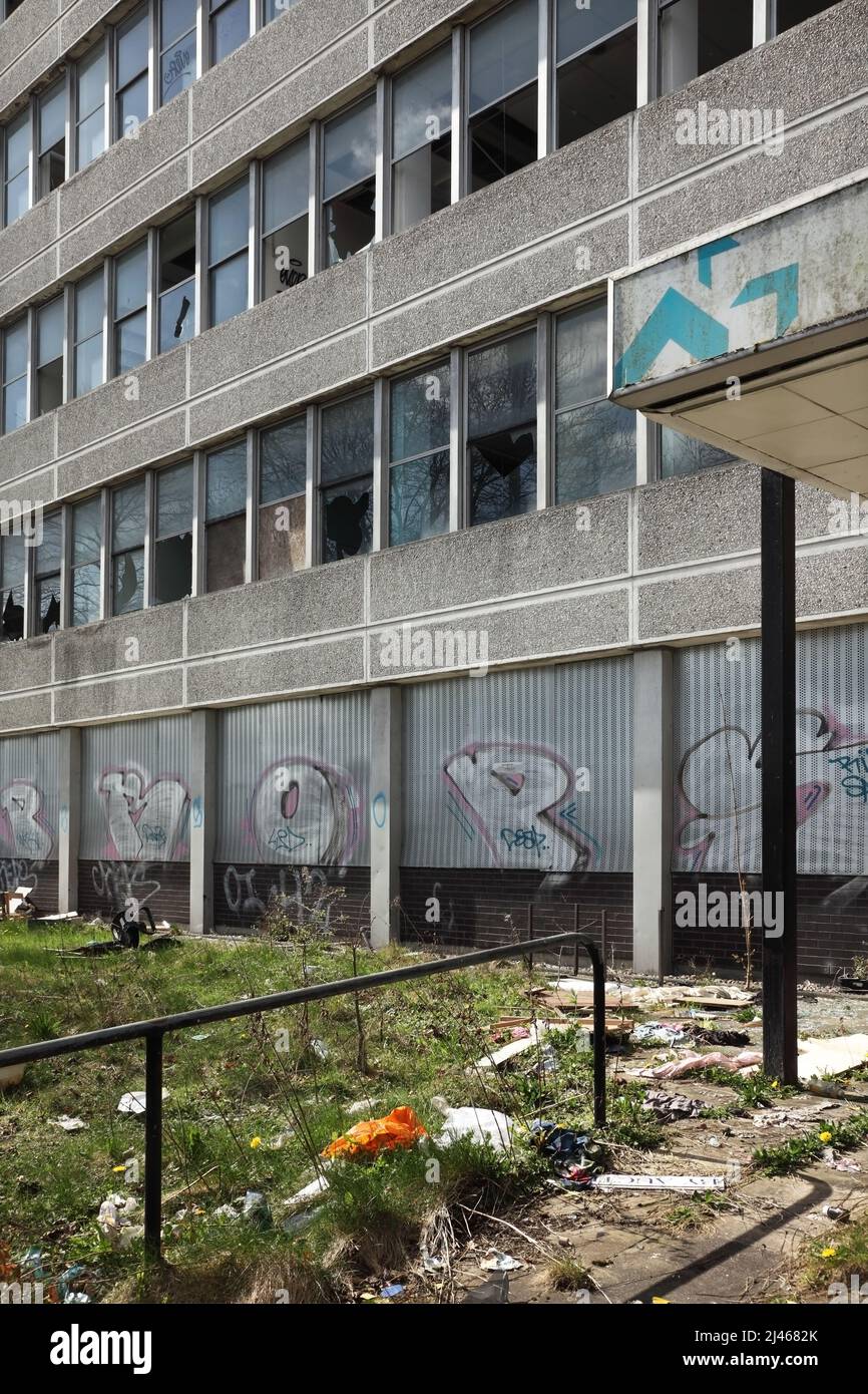 Derelict Kirklees College buildings, Huddersfield, West Yorkshire, UK