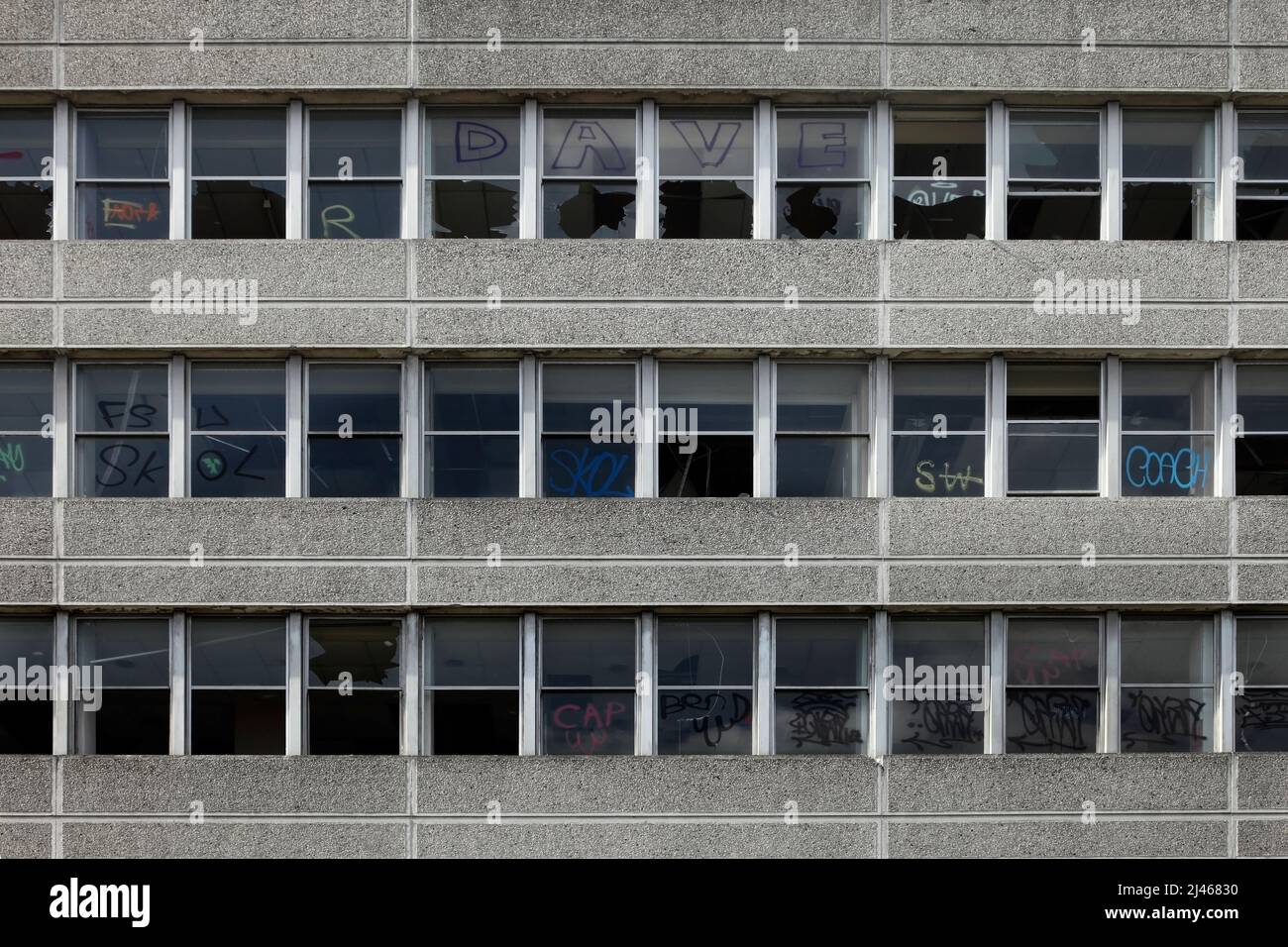 Derelict Kirklees College buildings, Huddersfield, West Yorkshire, UK
