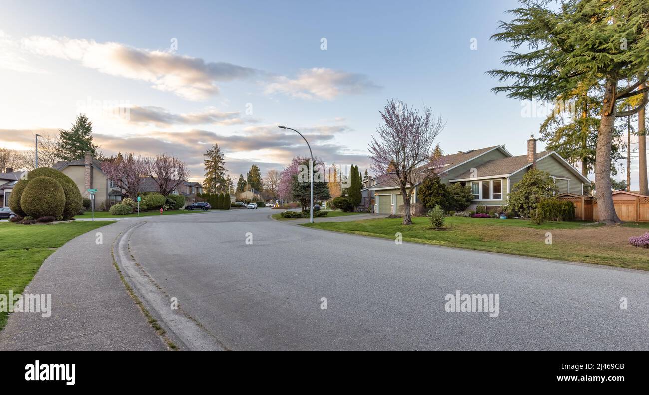 Fraser Heights, Surrey, Greater Vancouver, BC, Canada. Street view in