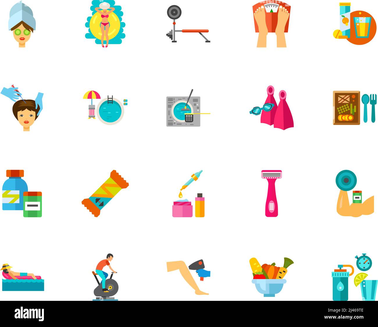 Health and beauty icon set. Can be used for topics like body care ...