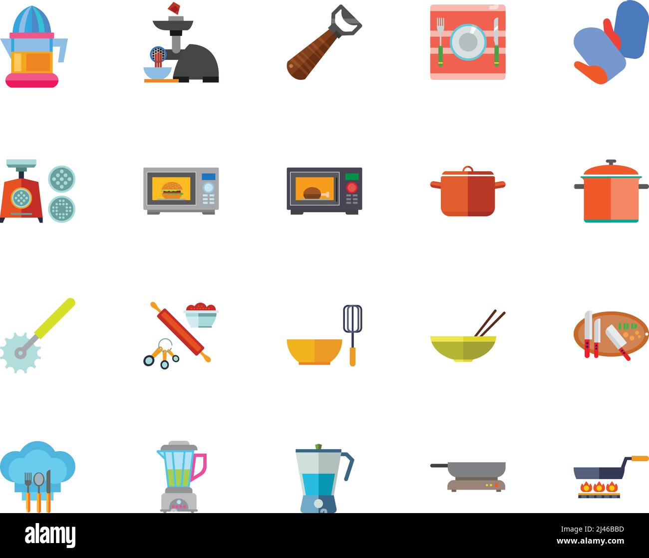 Kitchen appliance icon set. Can be used for topics like cooking, food preparation, housekeeping, meal, household equipment Stock Vector