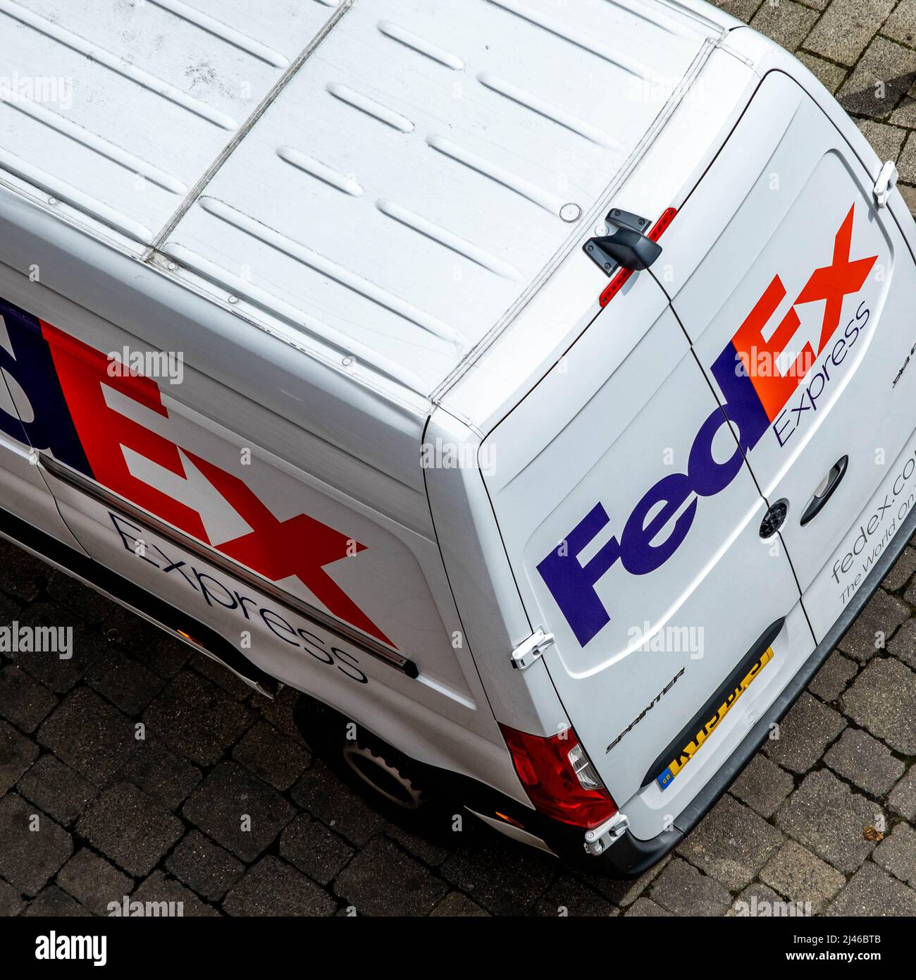 Epsom Surrey London UK April 12 2022, Federal Express FedEx Courier Van With No People Stock Photo