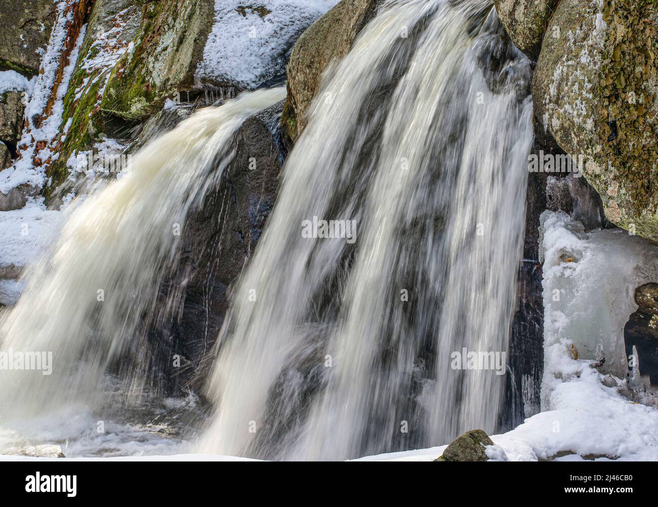 water cascading over trap falls in ashby massachusetts Stock Photo Alamy
