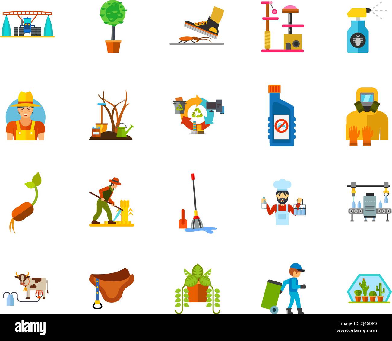 Farming icon set. Can be used for topics like insecticide, planting ...