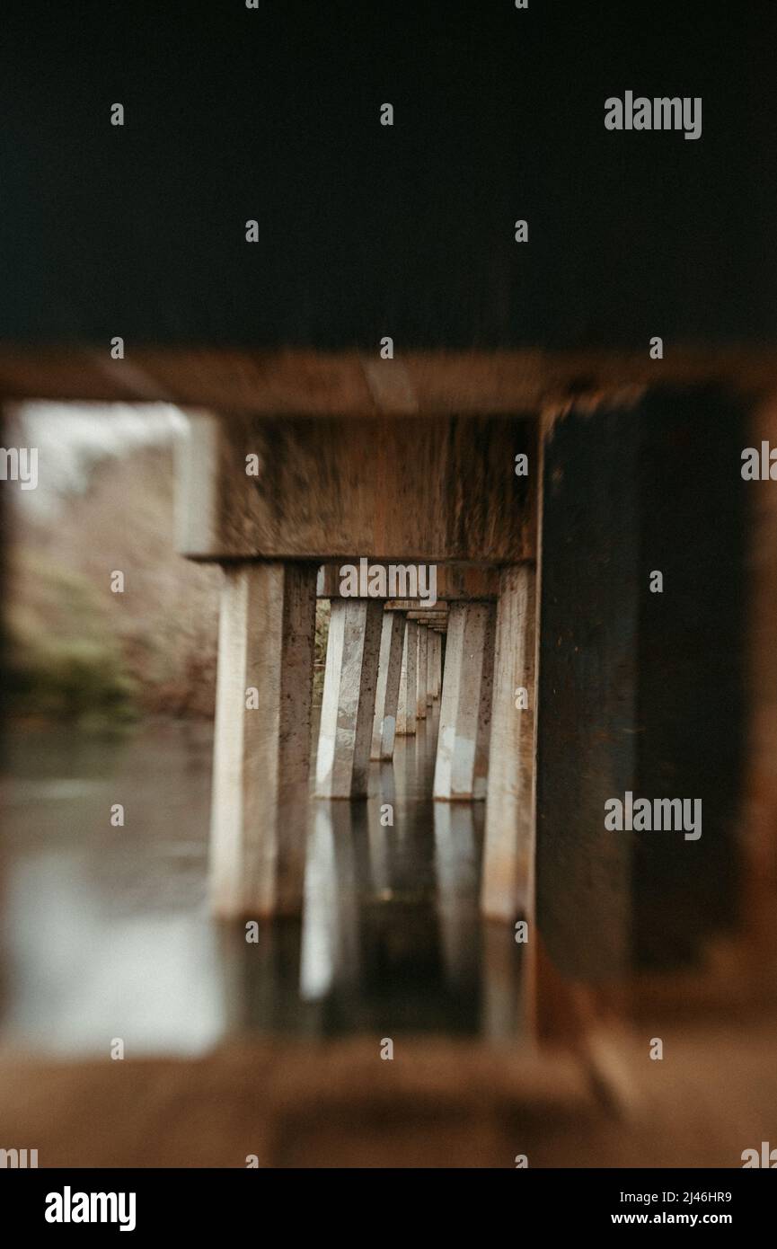 Old Train Bridge in San Marcos Texas Stock Photo