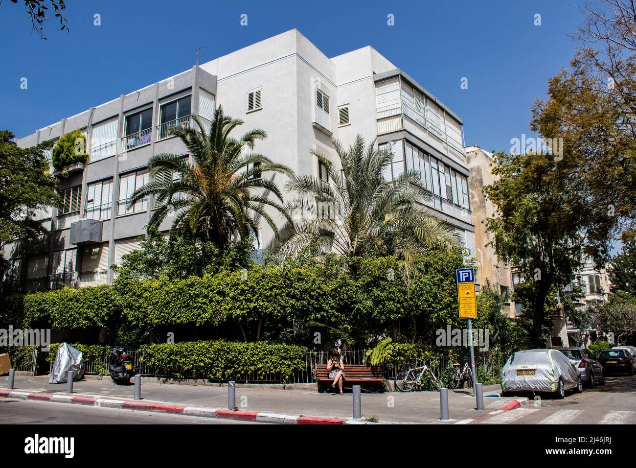 Tel Aviv, Israel - April 11, 2022 Cityscape of the city center of the ...