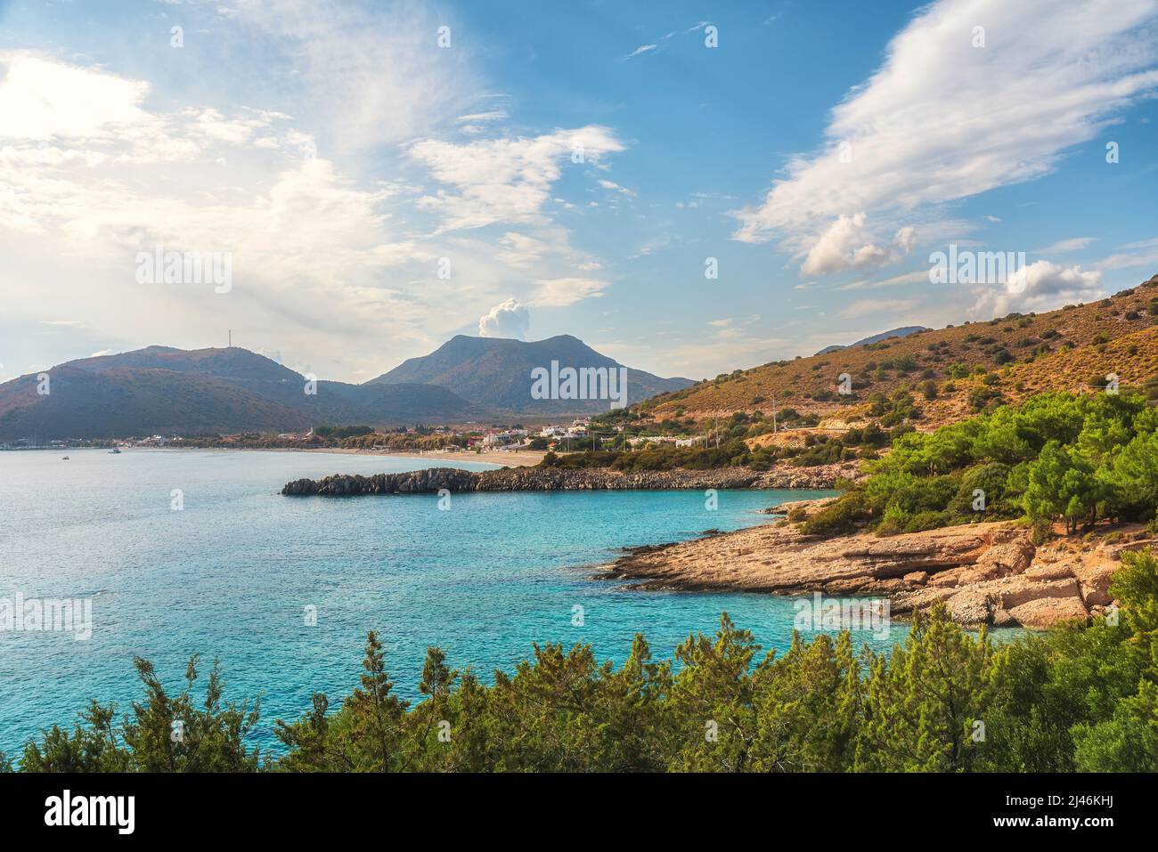 Palamutbuku beach in Datca Peninsula, Mugla region, Turkey on Aegean sea. Popular tourist summer vacations destination Stock Photo