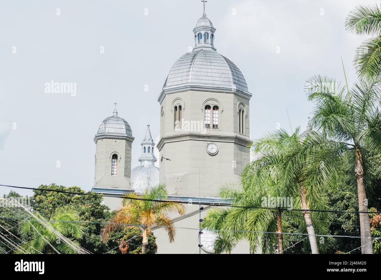 Cathedral of Our Lady of Poverty Pereira-Colombia, located in the Plaza Bolivar, in the center of the city. Stock Photo