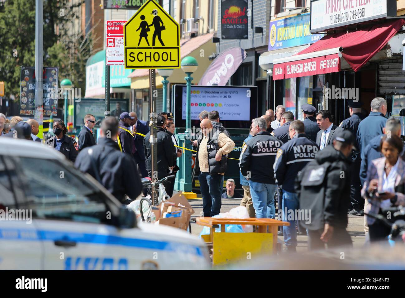 Shooting in brooklyn subway on 4th avenue in new york city ny usa on