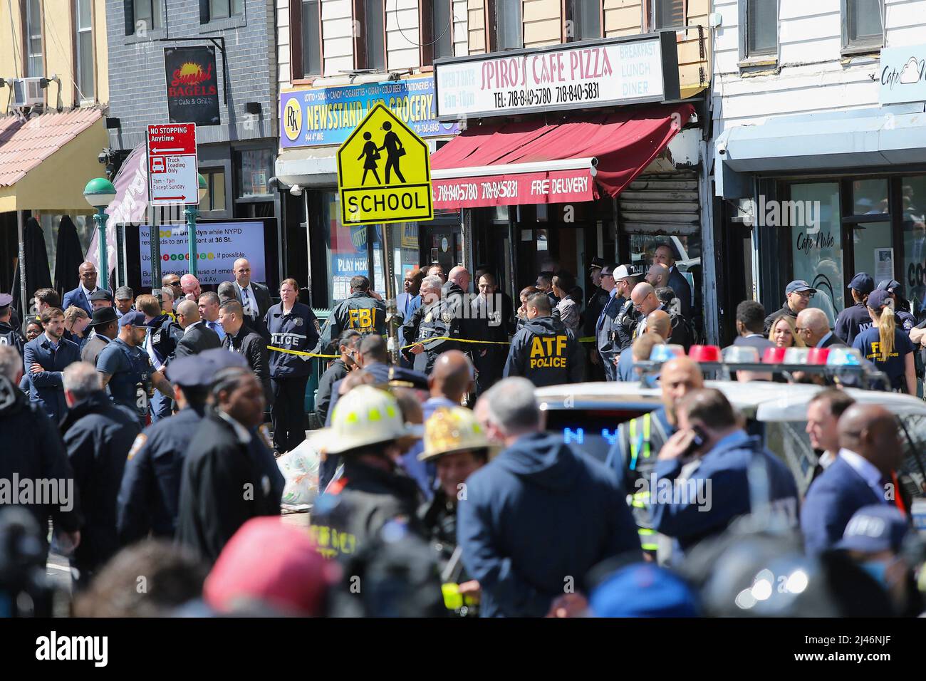 Shooting in brooklyn subway on 4th avenue in new york city ny usa on