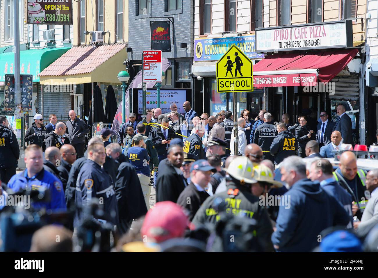 Shooting in brooklyn subway on 4th avenue in new york city ny usa on