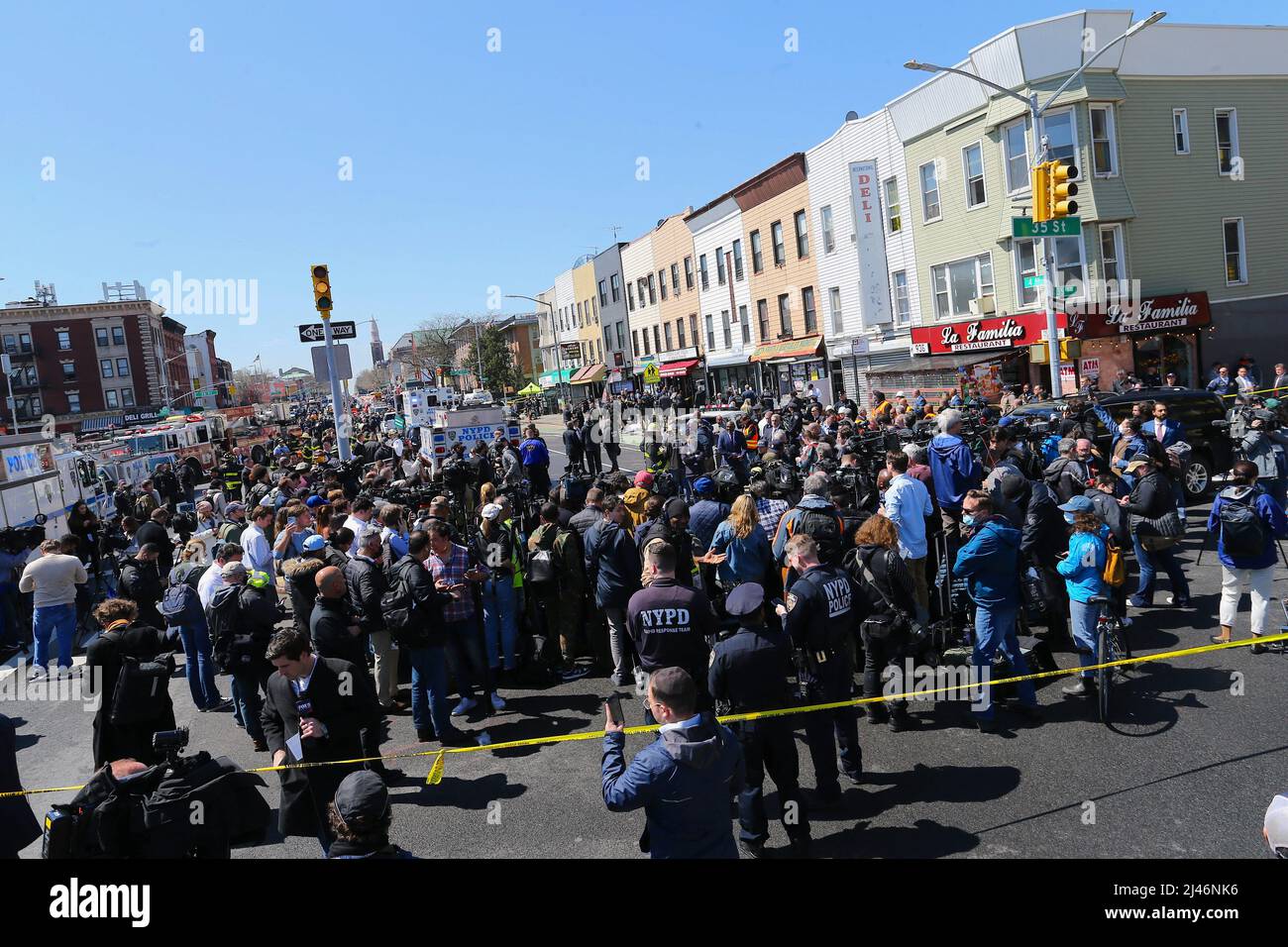 Shooting in brooklyn subway on 4th avenue in new york city ny usa on
