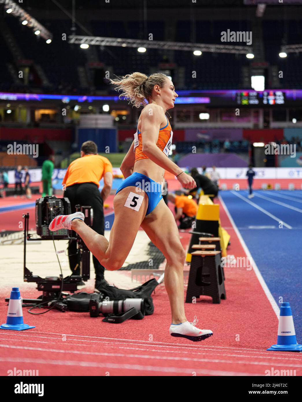 Lieke Klaver participating in the Belgrade 2022 World Indoor ...