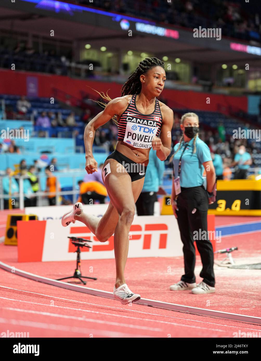 Micha Powel participating in the Belgrade 2022 World Indoor