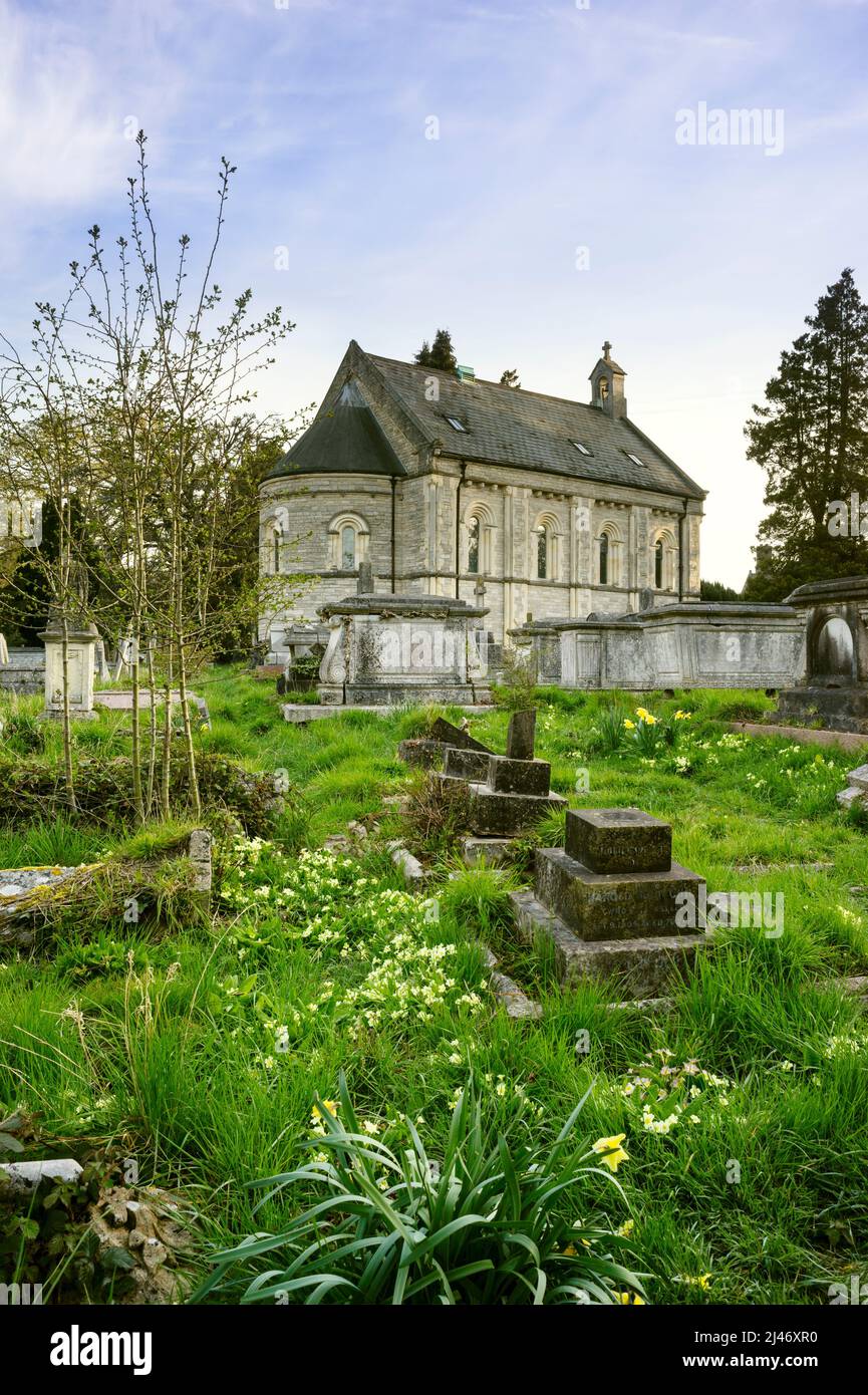 The Anglican Chapel in Southampton Old Cemetery, Southampton Common, Hamphsire, England. Stock Photo