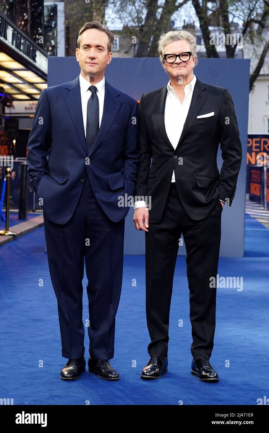 Matthew Macfadyen (left) and Colin Firth arriving for the UK premiere ...