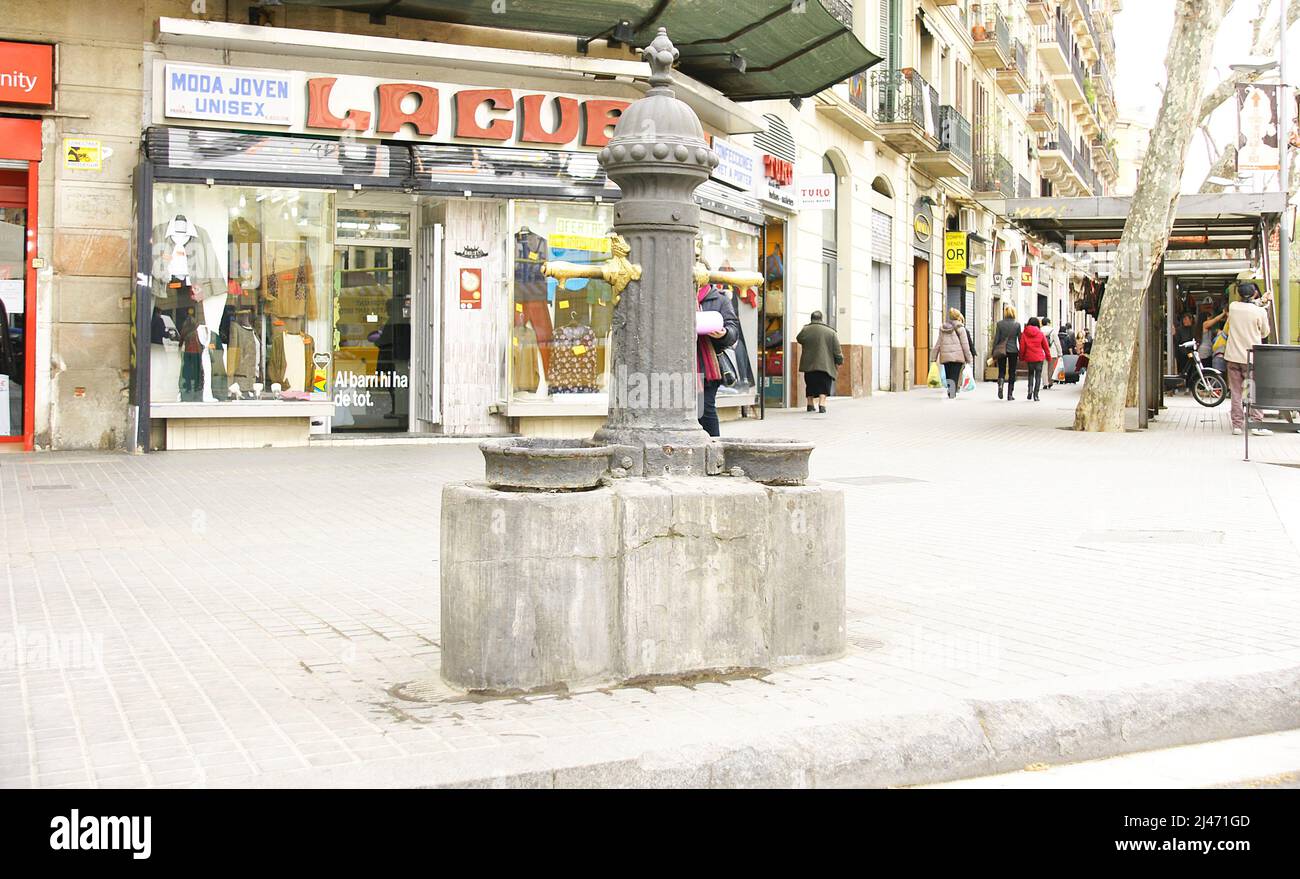 Public drinking water fountain in Barcelona, Catalunya, Spain, Europe