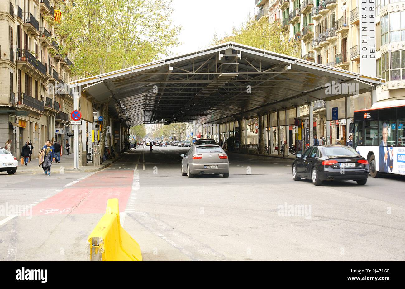 Calle de Urgel Covered for event in Barcelona, Catalunya, Spain, Europe  Stock Photo - Alamy