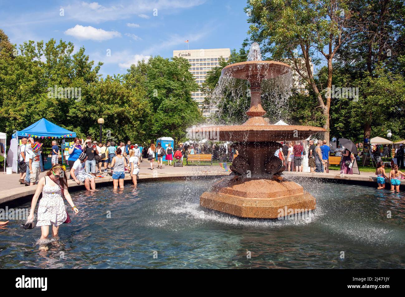 Ottawa, Canada August 26, 2012 People enjoy the water in the