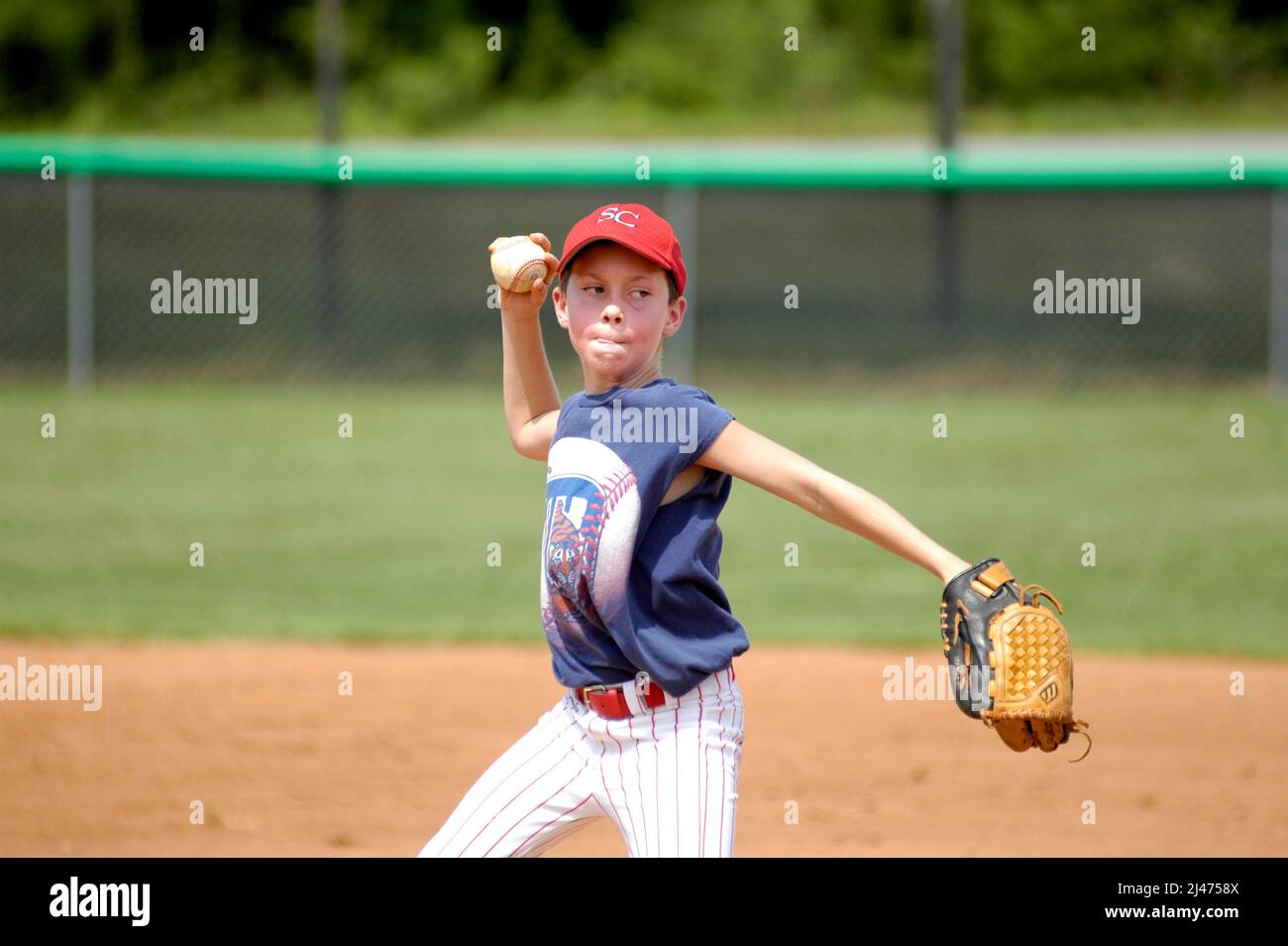 Young boys playing baseball on ball field, Pitcher, Catcher, Hitter and