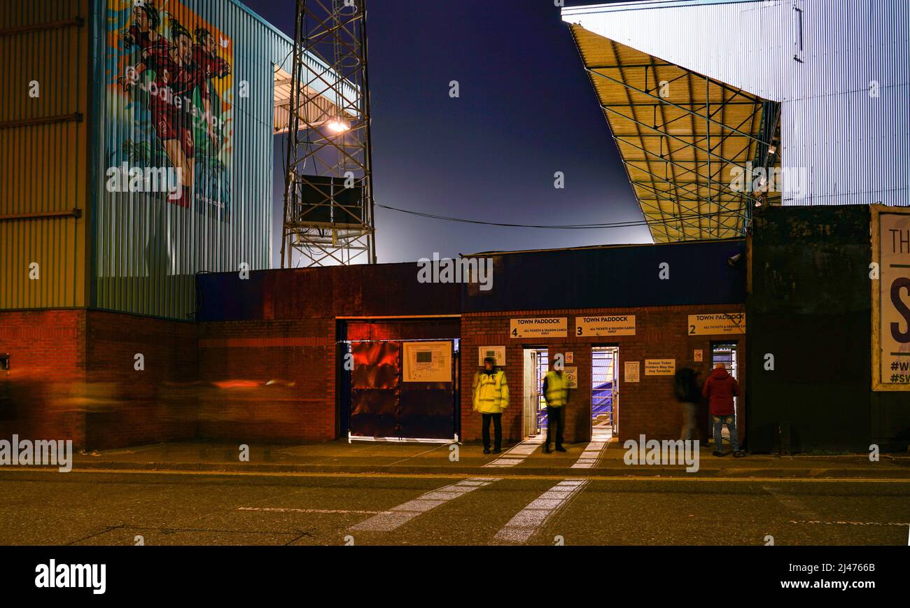 The turnstiles at Prenton Park the home of Tranmere Rovers Football Club, in Birkenhead on the Wirral. Image taken on March the 15th 2022. Stock Photo