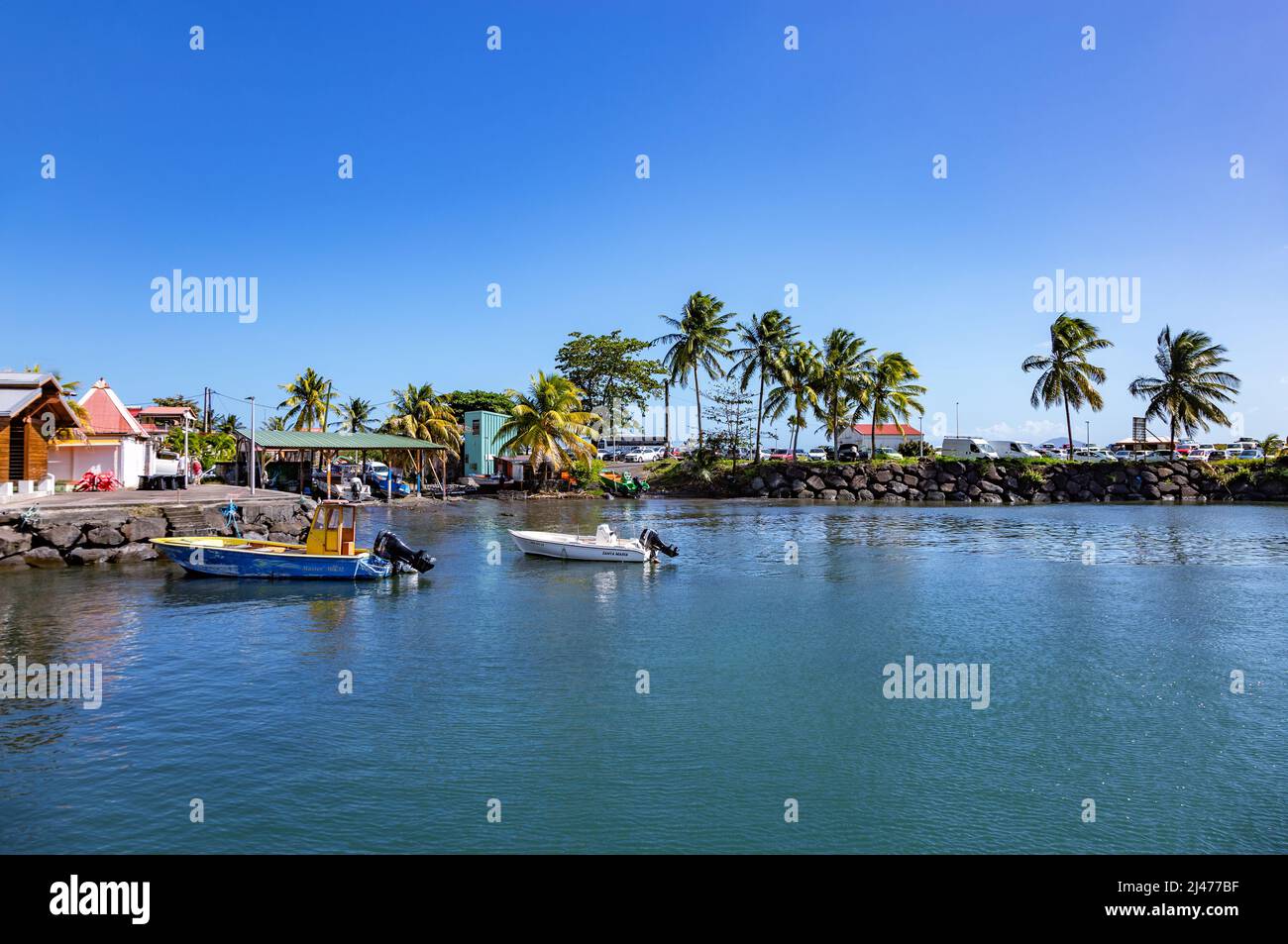 Trois Rivieres harbor, Guadeloupe, Lesser Antilles, Caribbean. Stock Photo