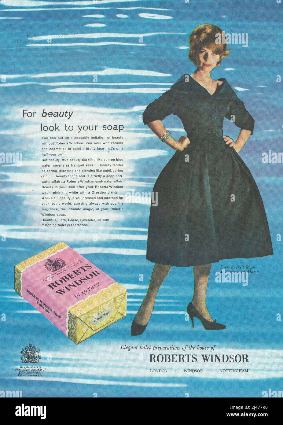 Roberts Windsor Dianthus soap vintage paper advertisement advert 1960s Stock Photo