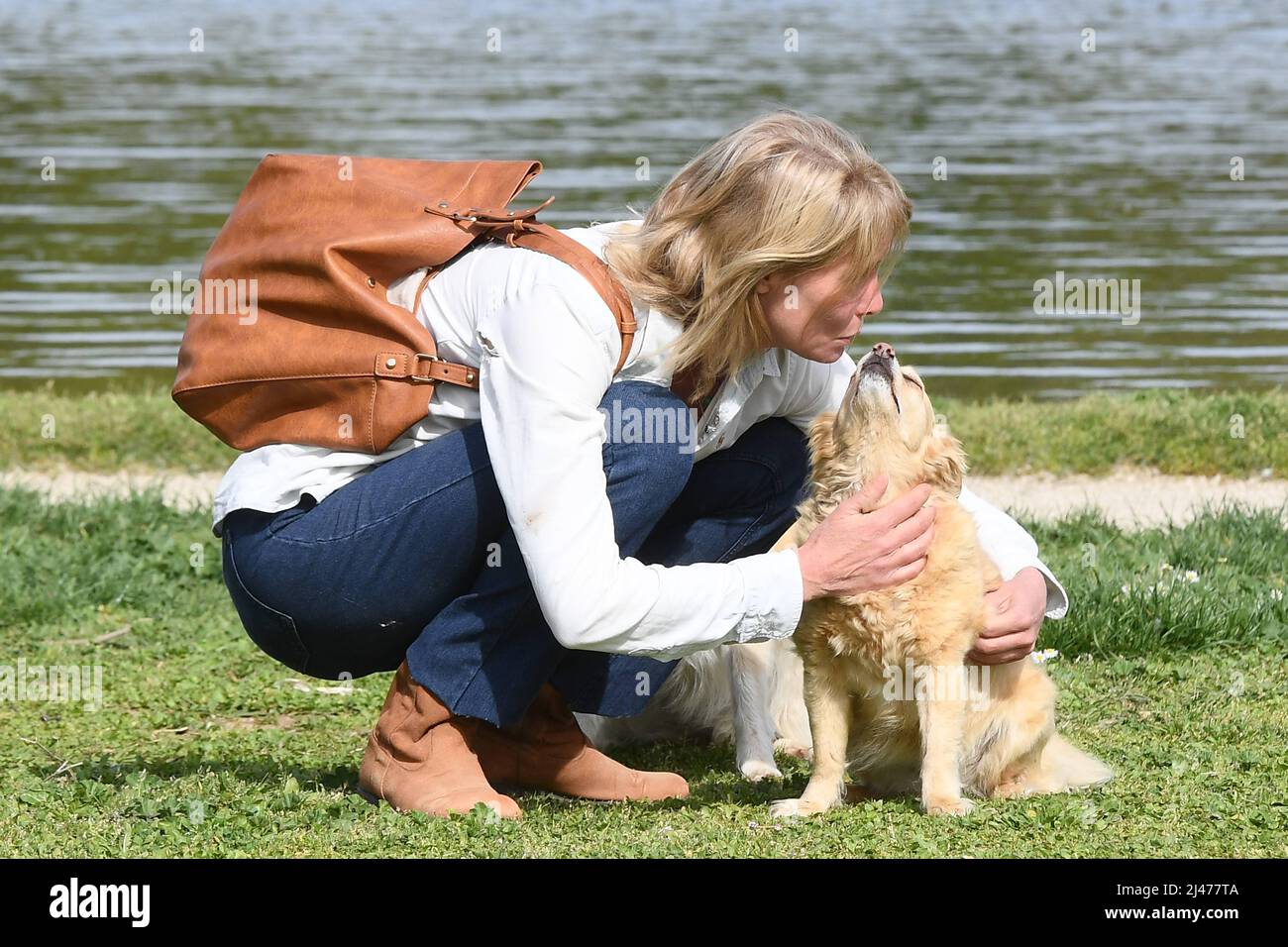 Rome, Italy. 12th Apr, 2022. Rome, Flavia Vento returns to her beloved dogs after having abandoned 'La Pupa and the Nerdy Show'. Credit: Independent Photo Agency/Alamy Live News Stock Photo