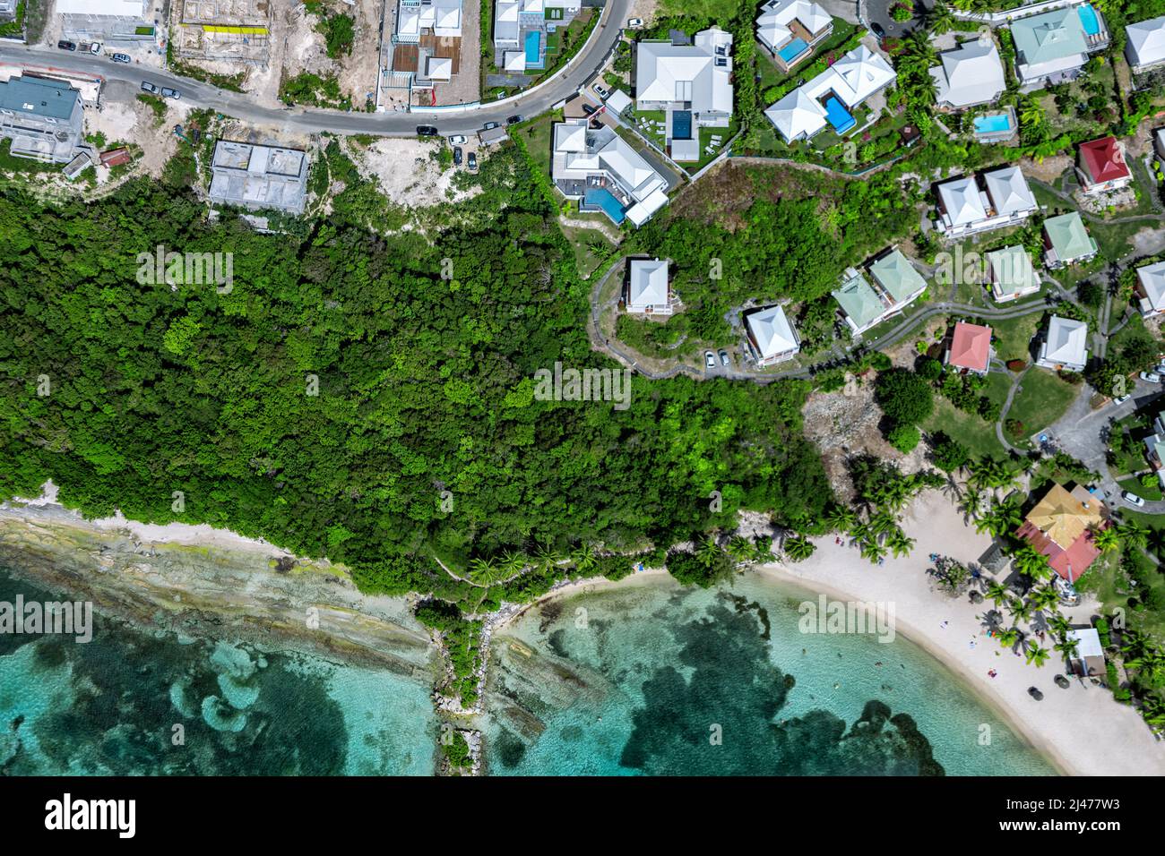 Aerial view of the south coast between SainteAnne and SaintFrancois, GrandeTerre, Guadeloupe