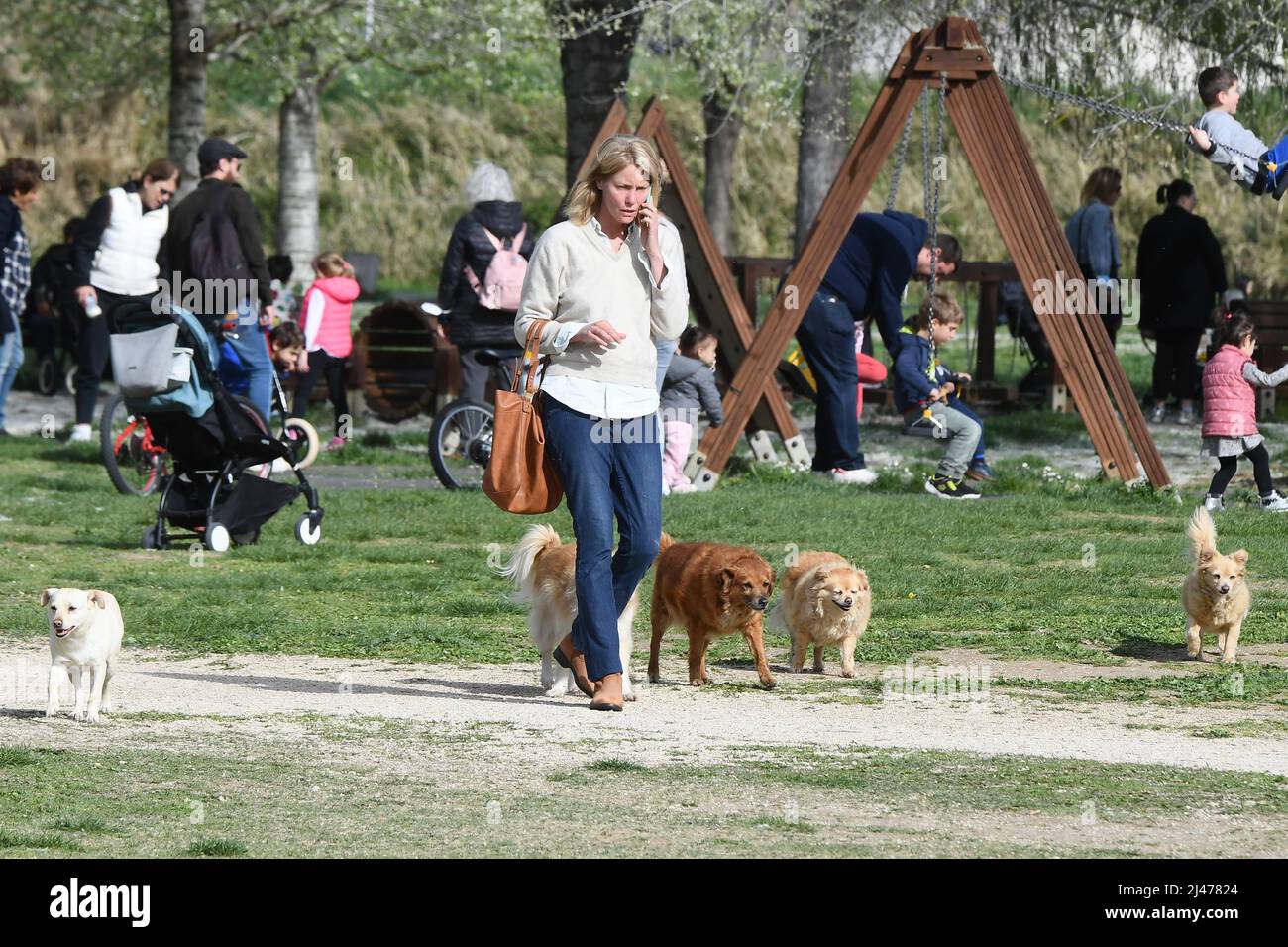 Rome, Italy. 12th Apr, 2022. Rome, Flavia Vento returns to her beloved dogs after having abandoned 'La Pupa and the Nerdy Show'. Credit: Independent Photo Agency/Alamy Live News Stock Photo