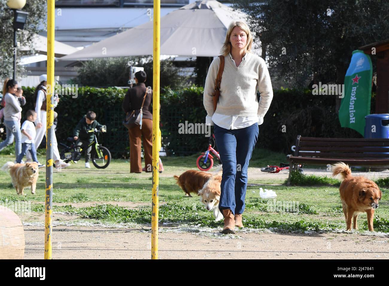 Rome, Italy. 12th Apr, 2022. Rome, Flavia Vento returns to her beloved dogs after having abandoned 'La Pupa and the Nerdy Show'. Credit: Independent Photo Agency/Alamy Live News Stock Photo