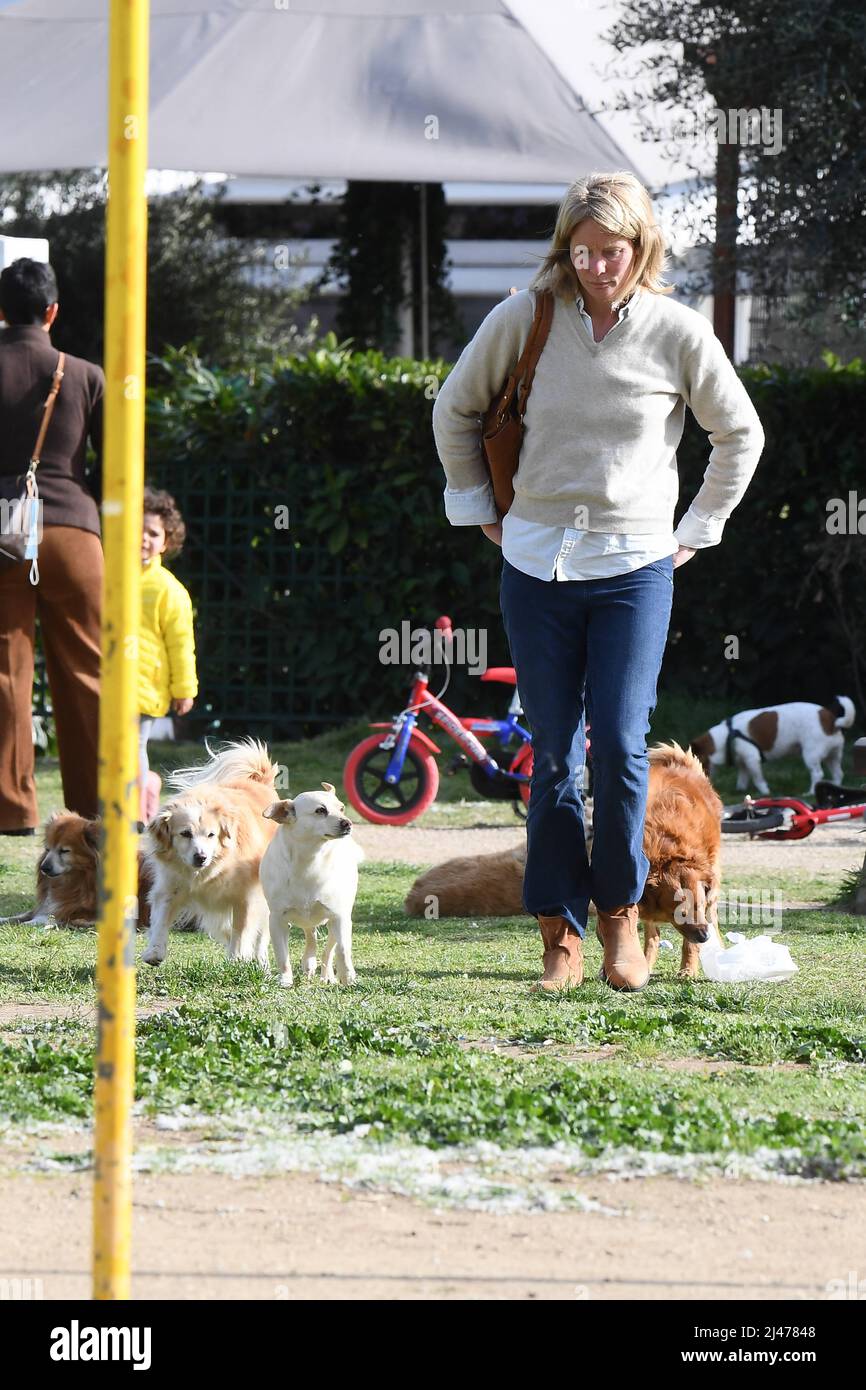 Rome, Italy. 12th Apr, 2022. Rome, Flavia Vento returns to her beloved dogs after having abandoned 'La Pupa and the Nerdy Show'. Credit: Independent Photo Agency/Alamy Live News Stock Photo