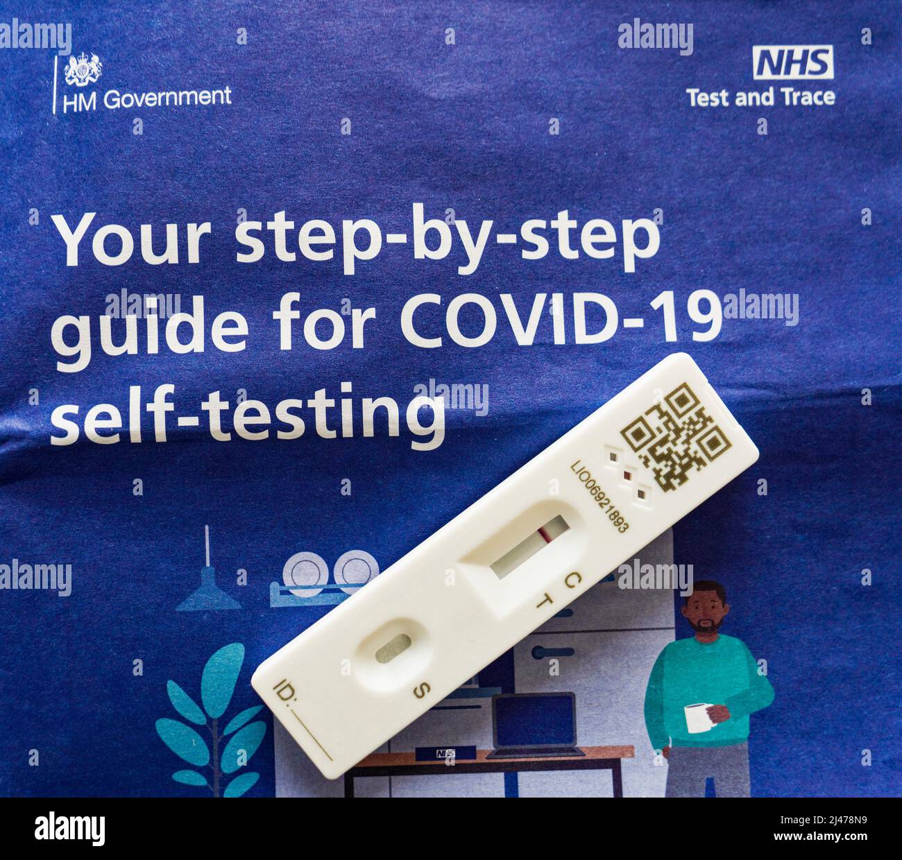 Covid-19 test result on test and trace brocure during the Coronavirus pandemic. Stock Photo