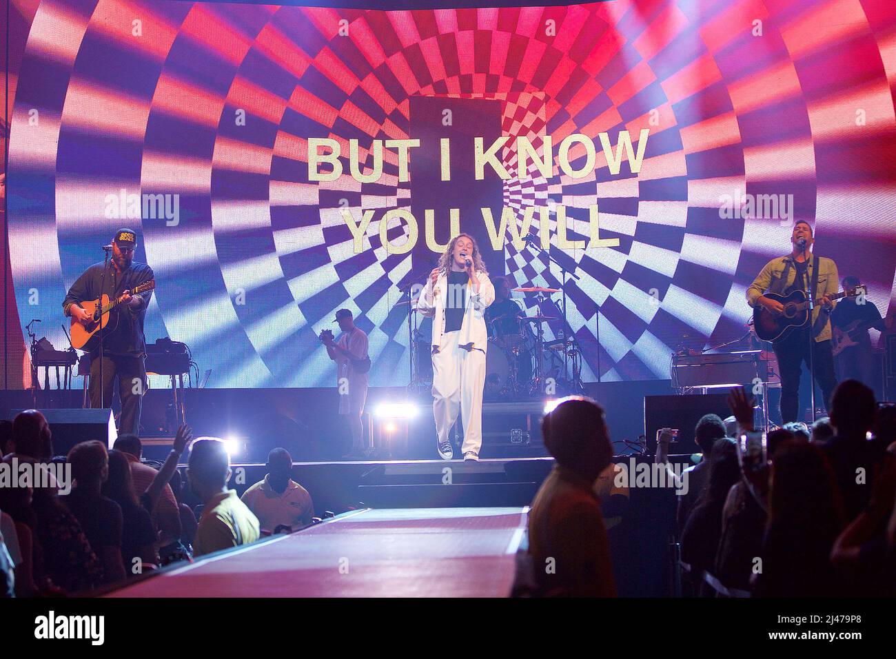 MIAMI, FL APRIL 11 Benjamin Hastings of Hillsong UNITED performs on