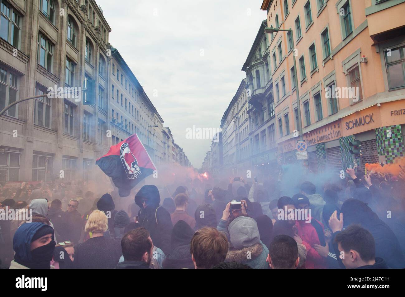1 mai ,Protests on international workers day, Kreuzberg,Berlin,Germany